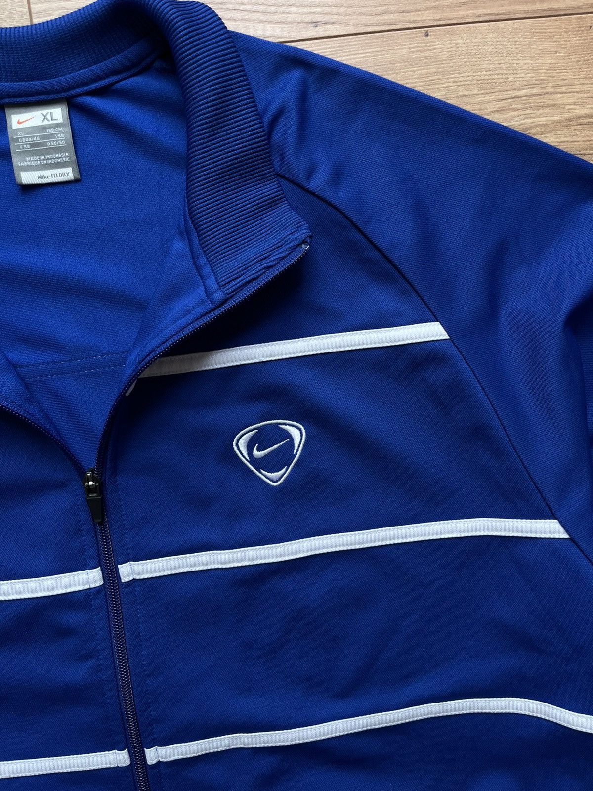 Nike 90’s NIKE TEAM RETRO Y2K SWOOSH LOGO STRIPED TRACK JACKET Size US XL / EU 56 / 4 - 2 Thumbnail