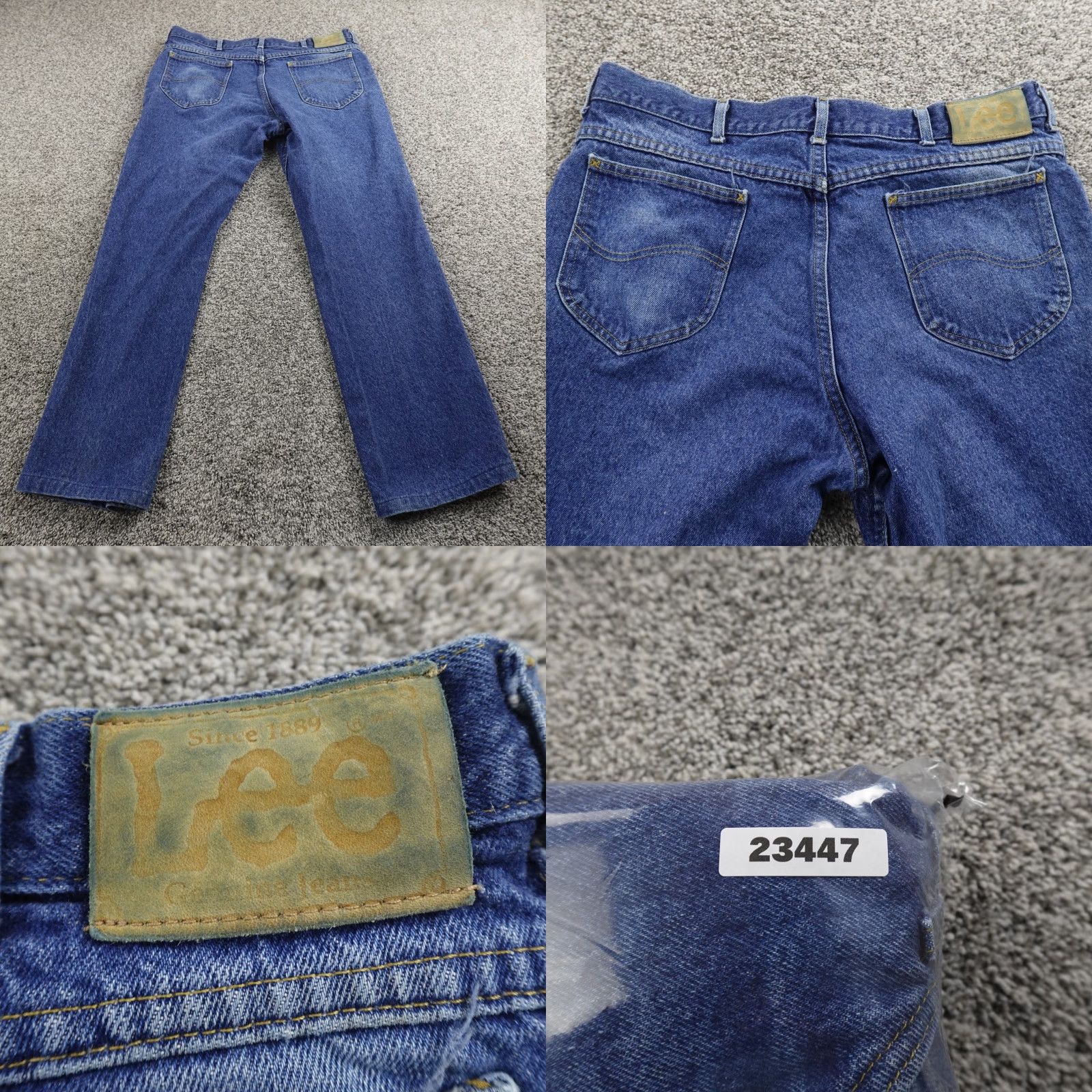 Lee VTG Lee Jeans Mens 36X32 Dark Blue Denim Pants Straight Western 90s USA Jeans Mens Size 36 Regular Blue Denim Jeans Size US 36 / EU 52 - 8 Thumbnail