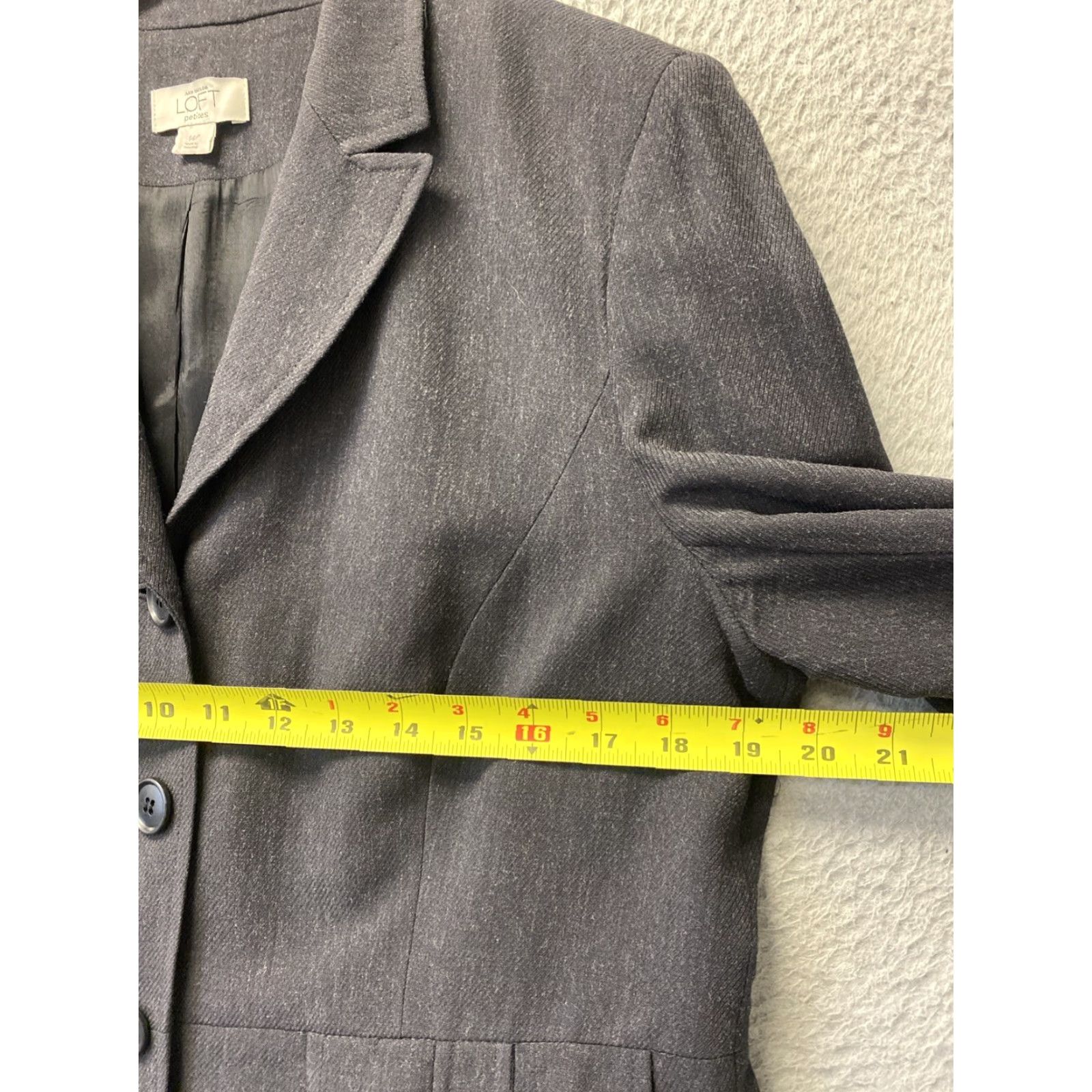 Loft Loft Blazer 14P Womens Gray Button Up Long Sleeve Lined Size XL / US 12-14 / IT 48-50 - 4 Thumbnail
