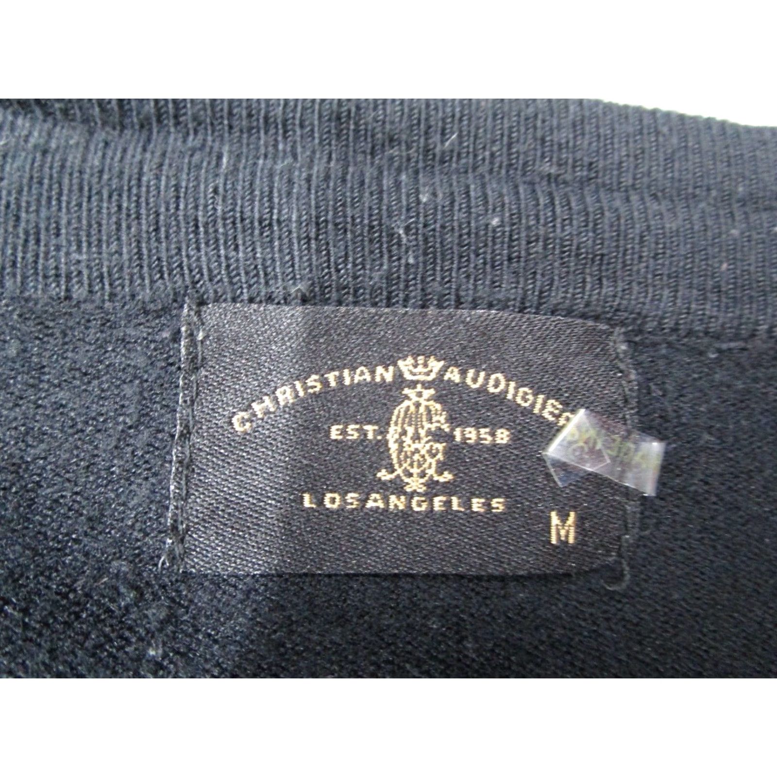 Vintage Christian Audigier Studded Cardigan Sweater Women Medium Black Long Sleeve Asymmetrical Size M / US 6-8 / IT 42-44 - 3 Thumbnail