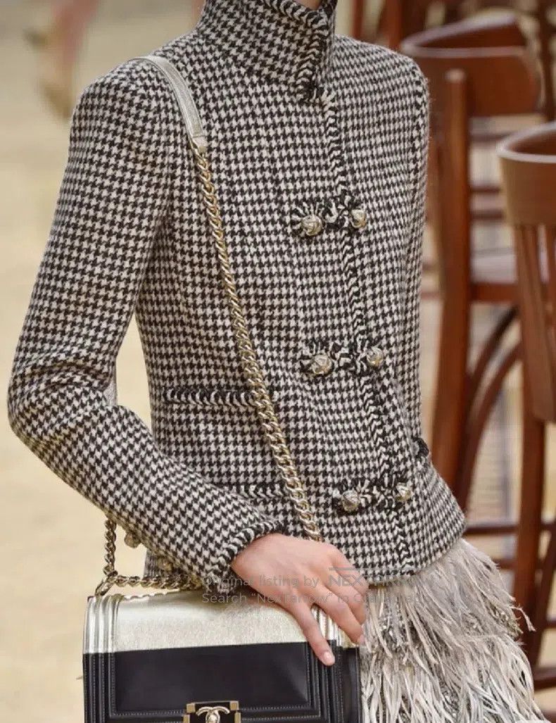 Chanel Chanel Restaurant series thousand-bird plaid buckle jacket Size XXS / US 00 / IT 34 - 1 Thumbnail