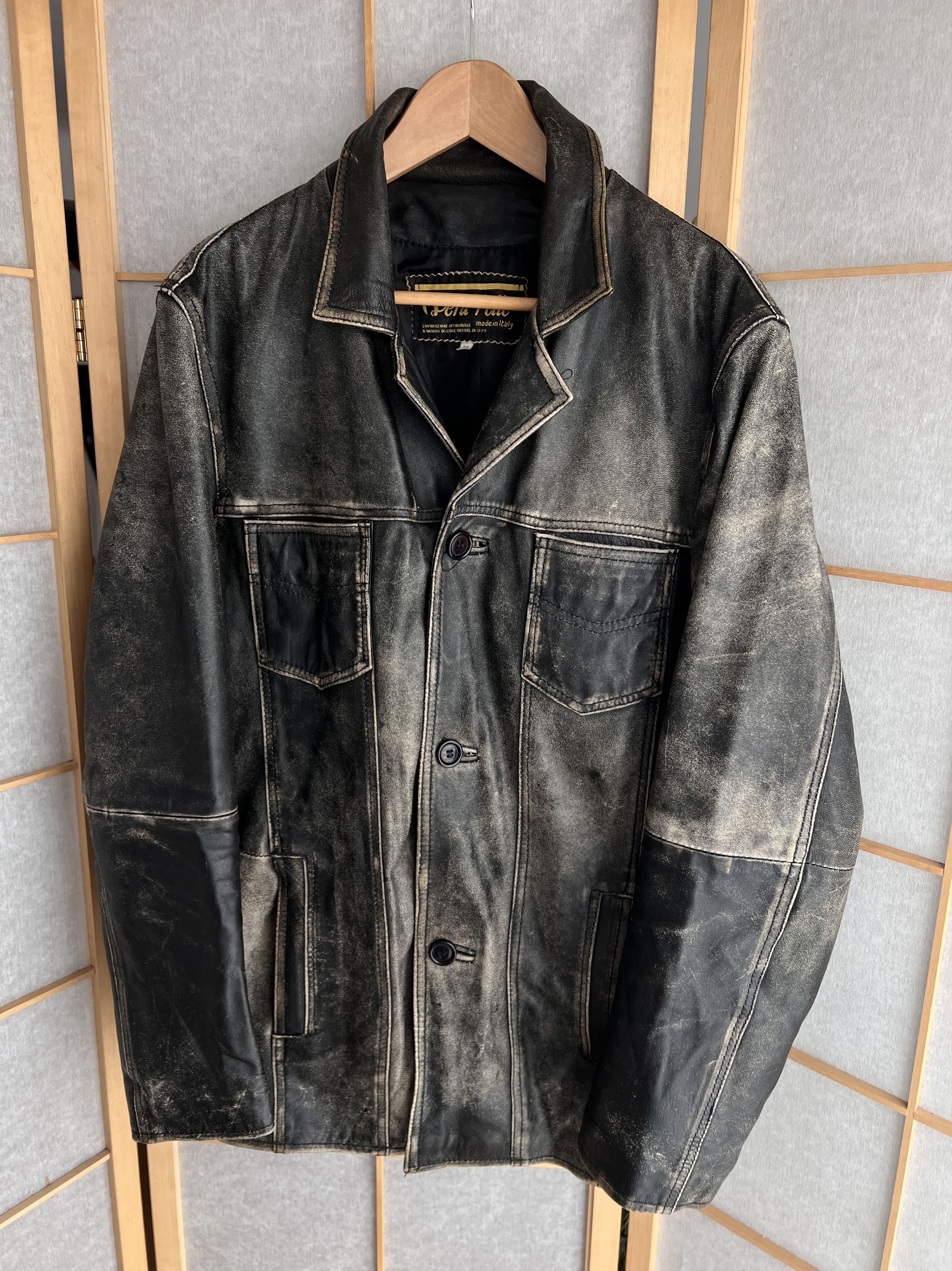 If Six Was Nine Diesel style true faded leather Jacket washed Vintage opium Size US M / EU 48-50 / 2 - 2 Thumbnail