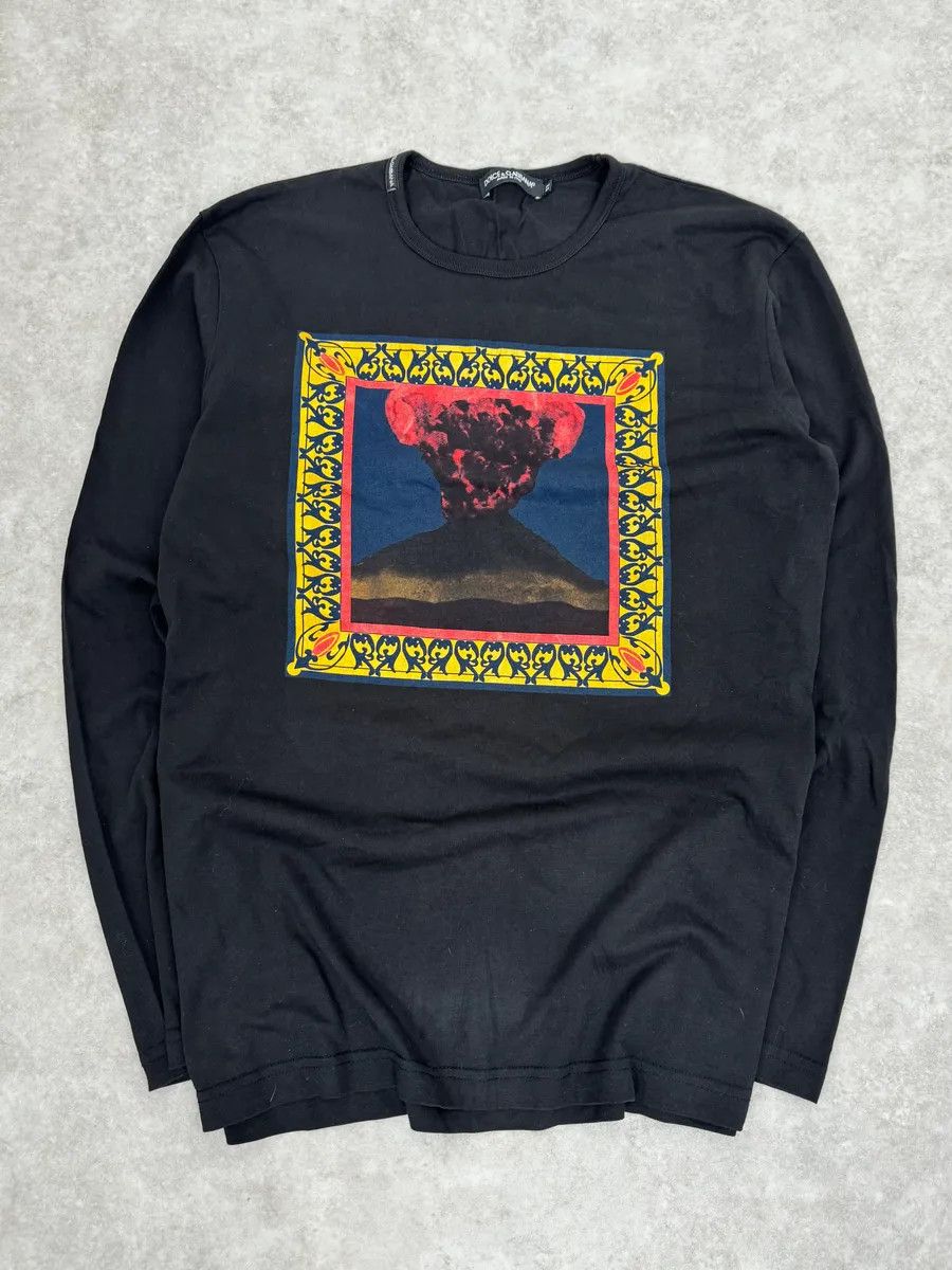 Dolce & Gabbana 2000s Dolce & Gabbana Volcano Black Longsleeves Size US M / EU 48-50 / 2 - 1 Thumbnail