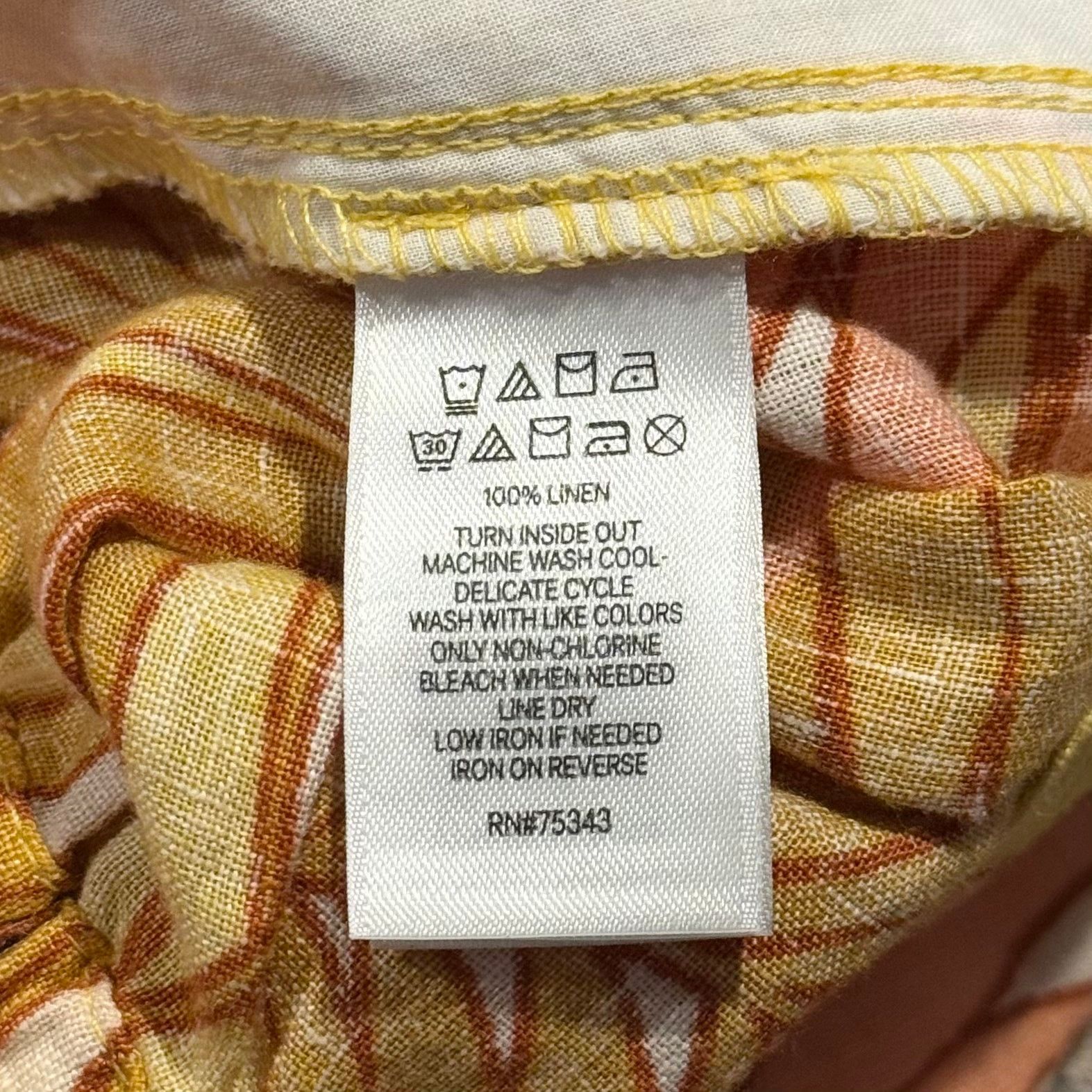 Elie Tahari NEW Tahari Pants Linen Wide Leg Crop Tropical Boho Large Size 30" / US 8 / IT 44 - 3 Thumbnail