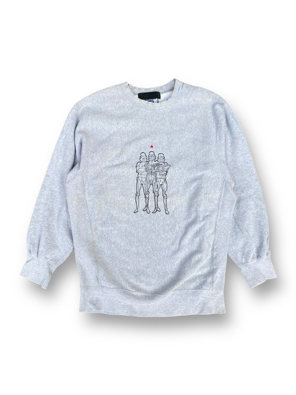 image of Vintage Ssur Plus X Star Wars Movie Sweatshirt. C7 in Grey, Men's (Size Large)