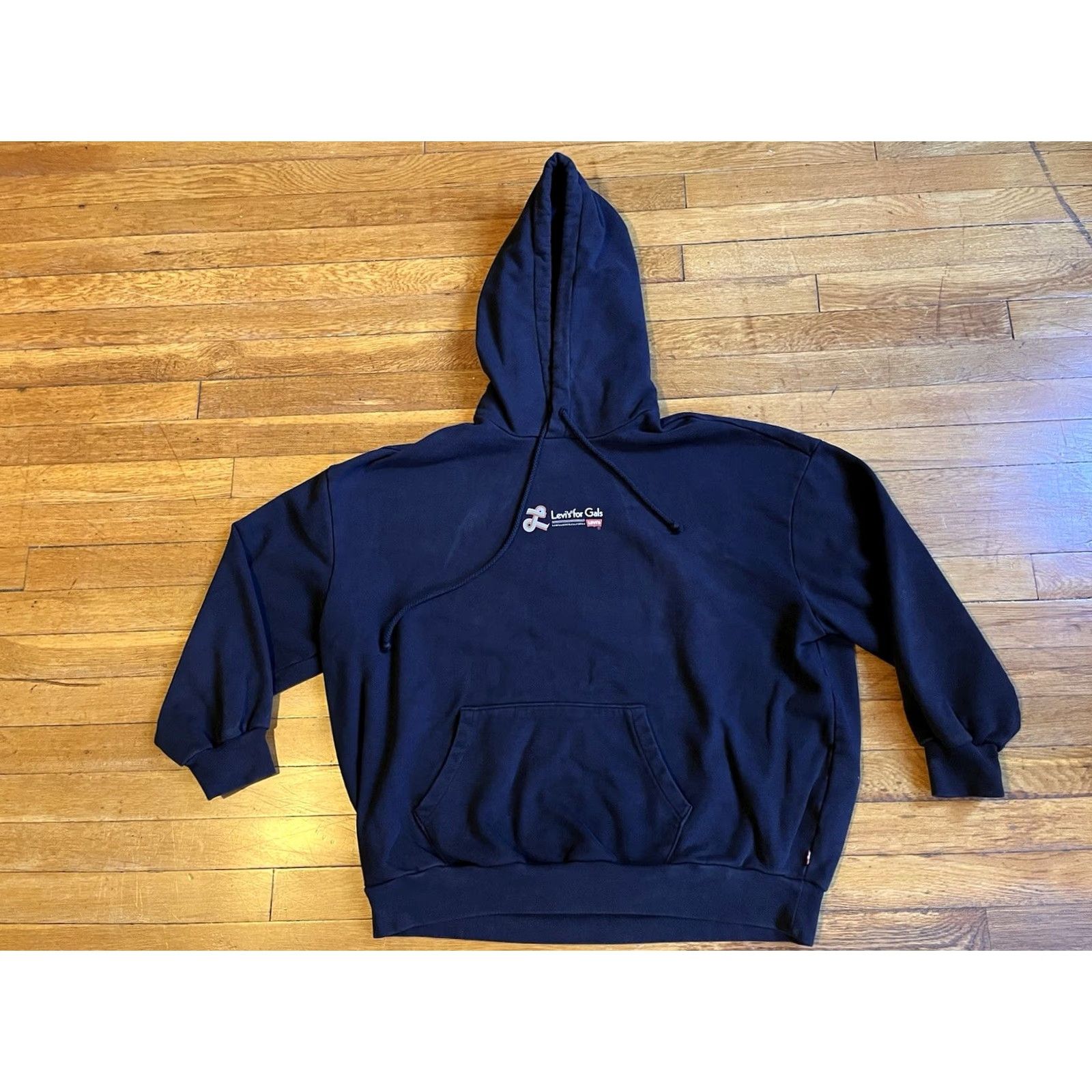 Levi's Levi’s For Gals Retro Prism Hoodie Women’s XS Oversized Black Hooded Pockets Logo 70s Retro Womens Size S / US 4 / IT 40 - 2 Thumbnail