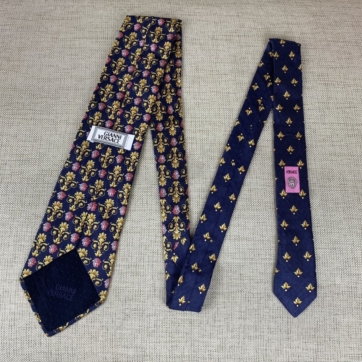 Versace × Vintage Gianni Versace Vintage Baroque Golden Silk Tie Caravate Size ONE SIZE - 2 Thumbnail