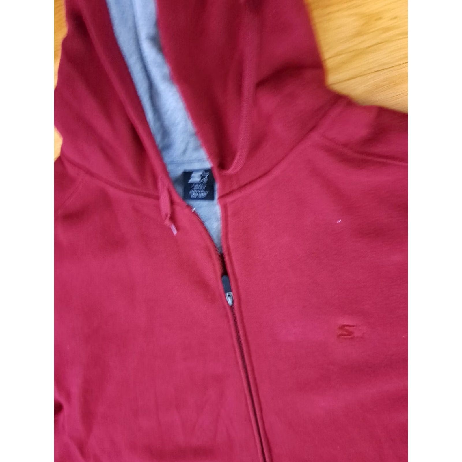 Starter Starter Jacket Hooded 2XL Full Zip Cotton Red Unisex Adults Light Warm-Up Sweatshirt Style Hoodie, Hooded Jacket Size US XXL / EU 58 / 5 - 3 Thumbnail
