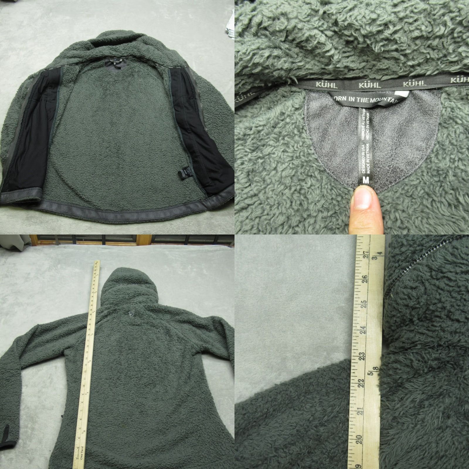 Vintage Kuhl Jacket Womens Medium Green Hooded Sherpa Fleece Full Zip Outdoor Pockets Size M / US 6-8 / IT 42-44 - 10 Thumbnail