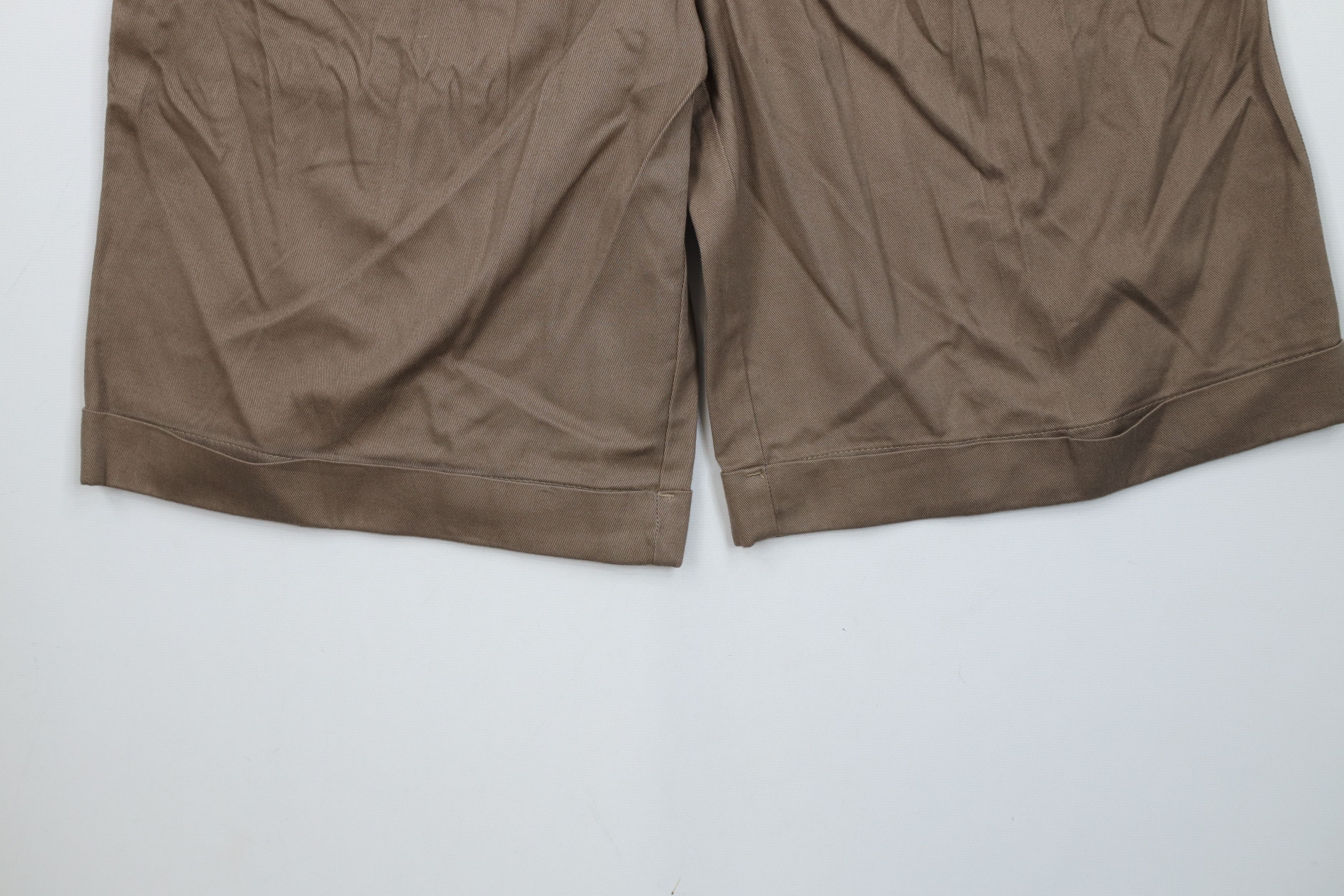 Vintage NOS Vintage 90s Streetwear Cuffed Chino Shorts Beige Cotton Size US 30 / EU 46 - 4 Thumbnail