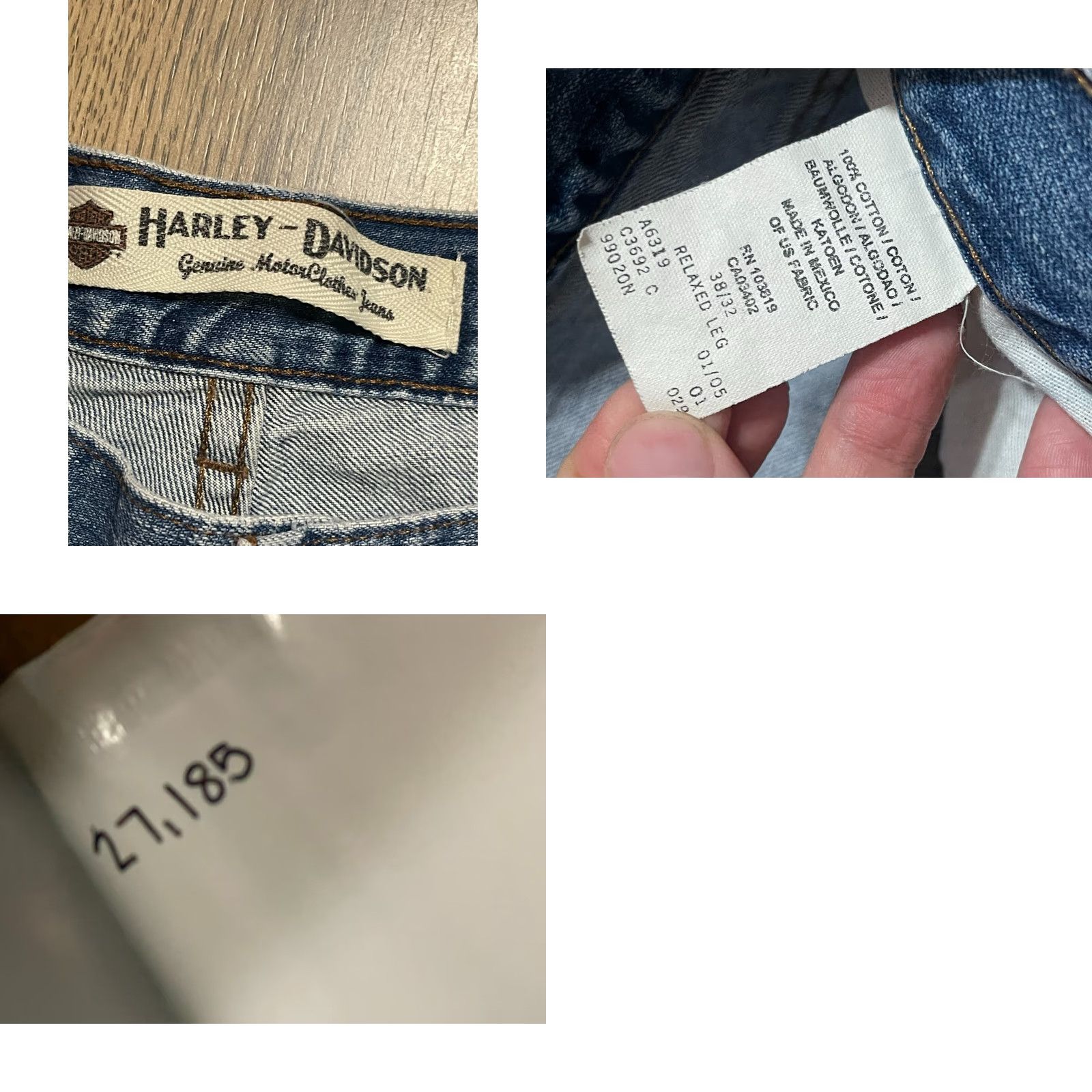 Harley Davidson Harley-Davidson Jeans Men 38/32 Blue Denim Relaxed Straight Pockets Vintage? No Size US 38 / EU 54 - 8 Thumbnail