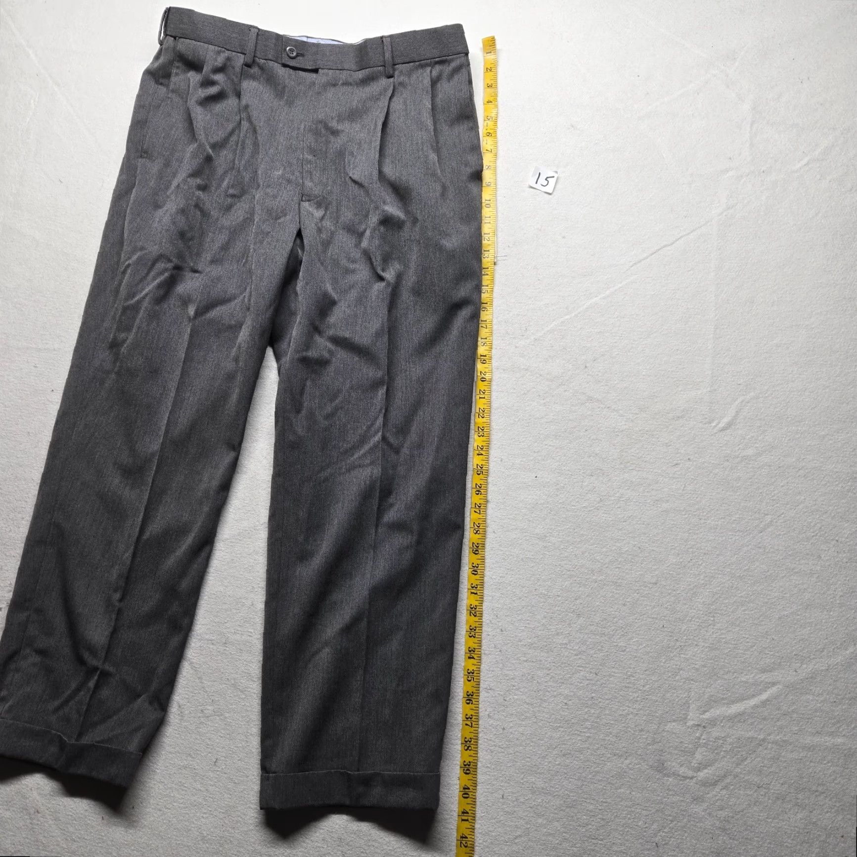 Vintage Louis Raphael Dress Pants Gray Flat Front 36 x 29 Adult Men's Regular Rayon Casual Business Size US 36 / EU 52 - 7 Thumbnail