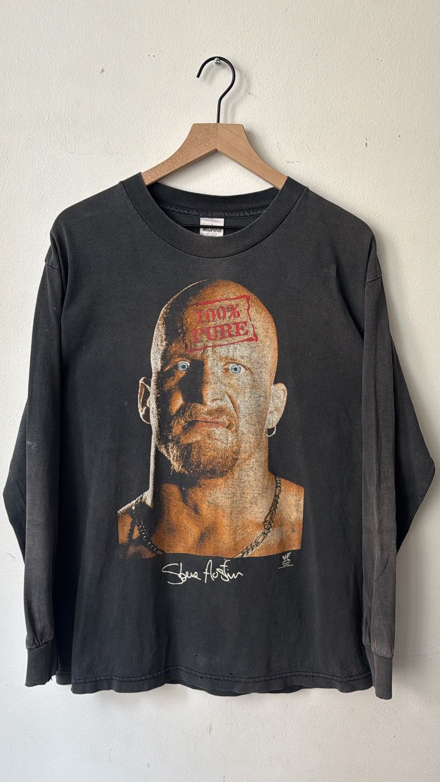 WWF vintage WWF Stone Cold Steve Austin "100% Pure" shirt L Size US L / EU 52-54 / 3 - 2 Thumbnail