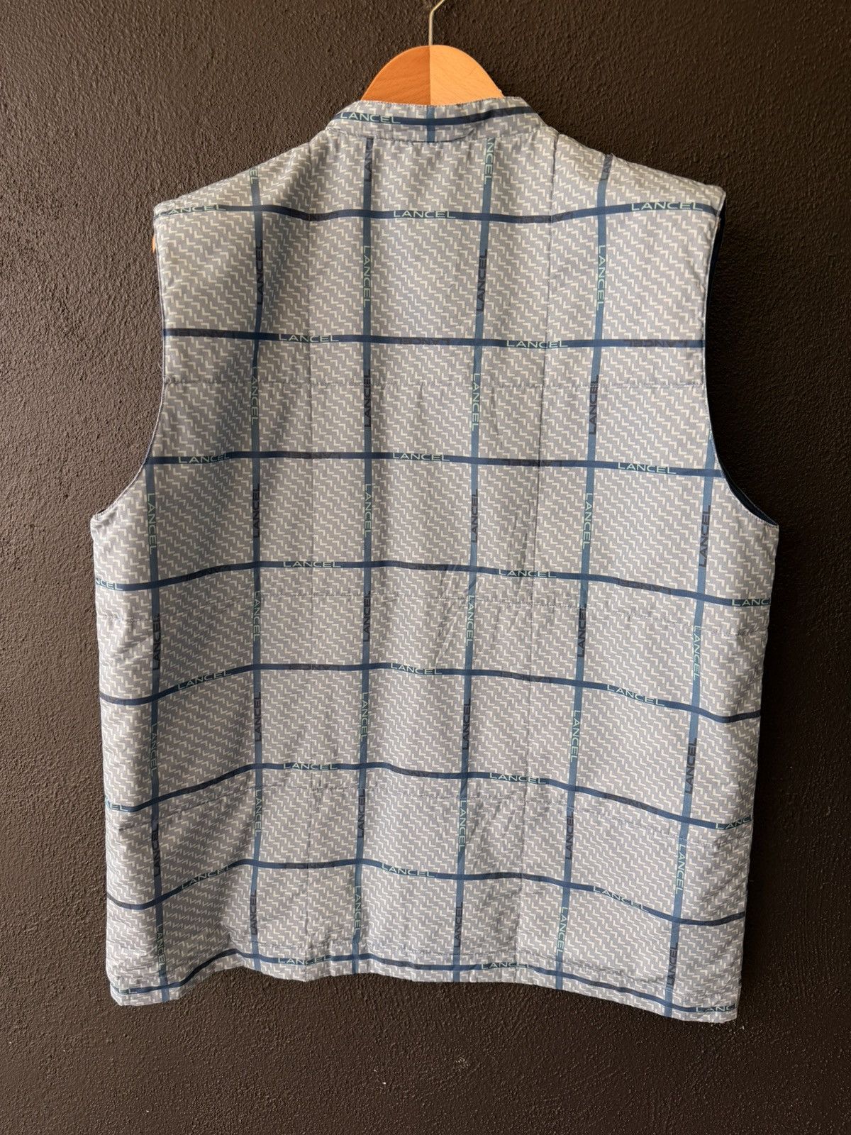 Lancel Rare LANCEL Vintage Down-Filled Logo Plaid Quilted Vest Size US L / EU 52-54 / 3 - 7 Thumbnail