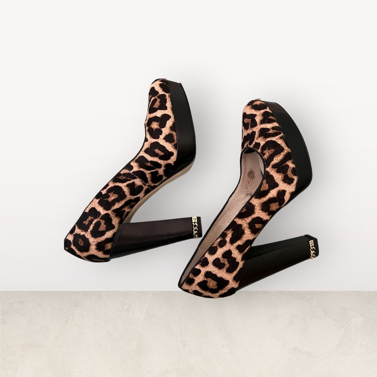 Michael Kors Michael Kors Calf Hair Platform Gold Chain Around Heel 7.5 Size US 7.5 / IT 37.5 - 8 Thumbnail