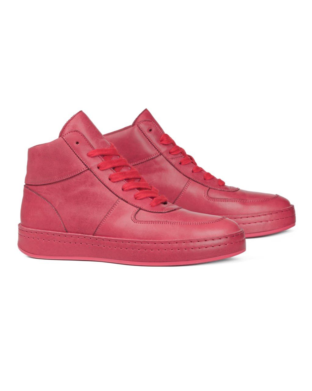 Ann Demeulemeester ANN DEMEULEMEESTER Carmine Leather High-Top Sneakers Size US 7.5 / IT 37.5 - 5 Thumbnail