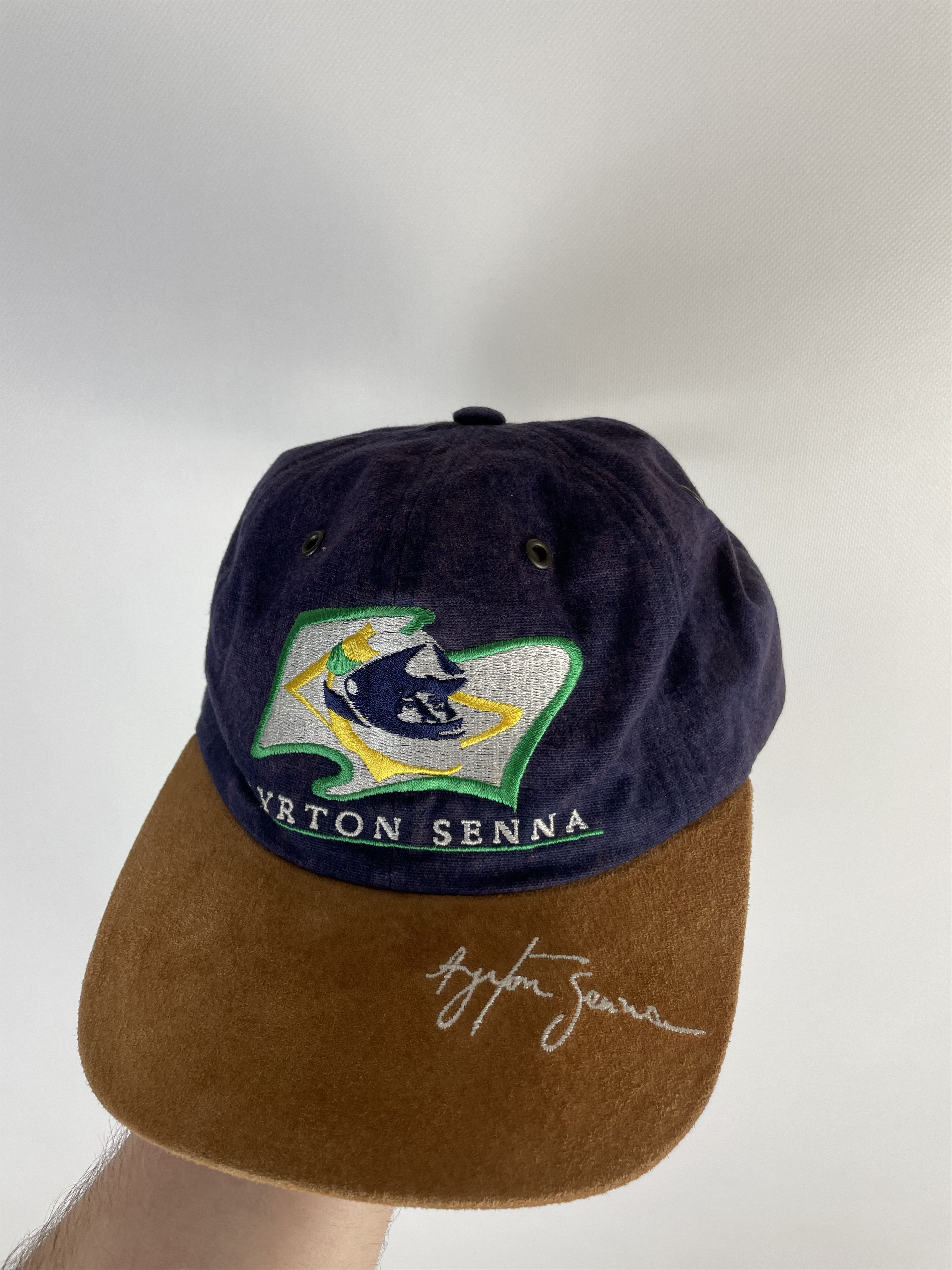 Vintage Vintage 90s Ayrton Senna Formula One Racing F1 Cap Hat Grail Size ONE SIZE - 3 Thumbnail