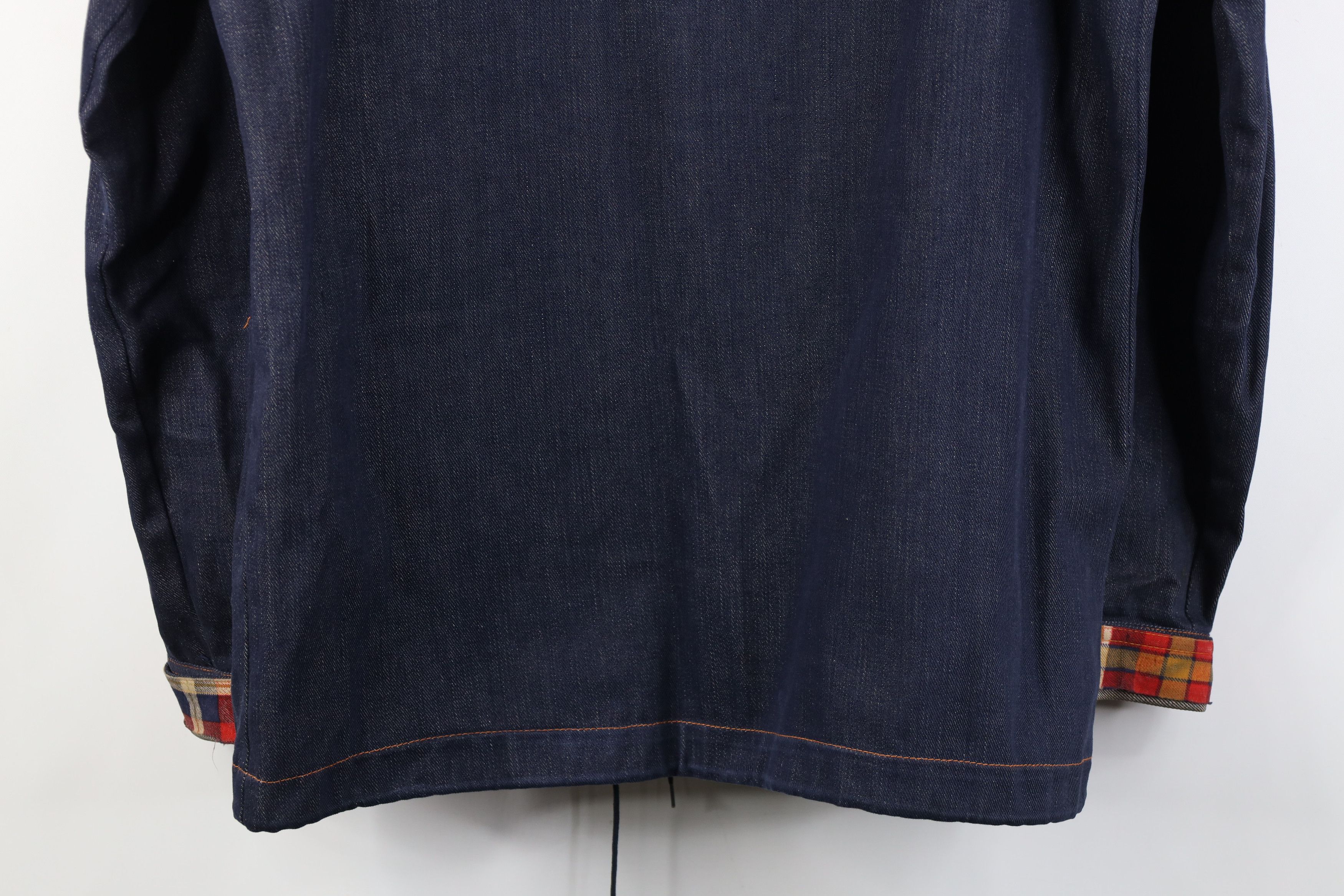 Vintage Vintage 70s Streetwear Plaid Trim Denim Chore Jacket Indigo Size US M / EU 48-50 / 2 - 15 Thumbnail