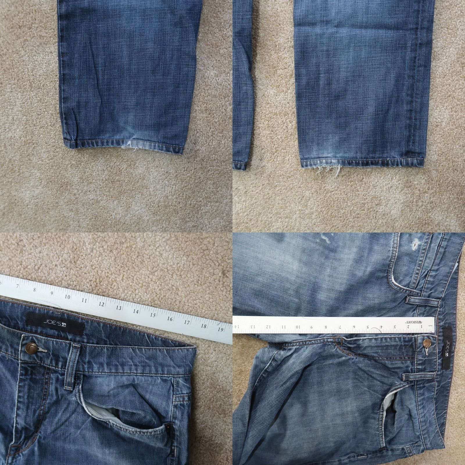Vintage Joes Jeans Mens 34x34 Jeans Blue Straight Leg Stretch Denim Regular 5-Pocket Pockets Mid Rise Vintage No Size US 34 / EU 50 - 8 Thumbnail