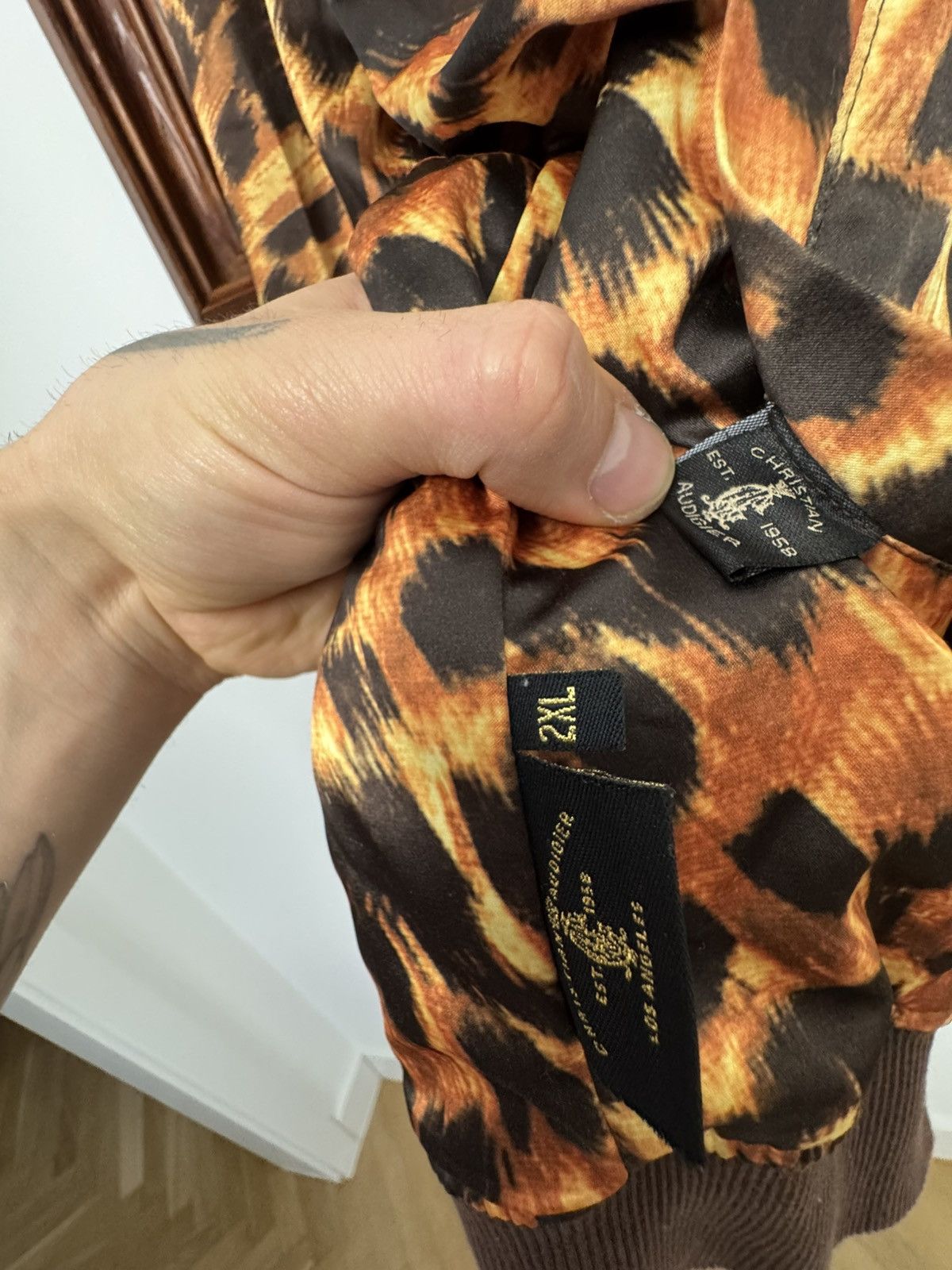 Ed Hardy Y2K ED HARDY CHRISTIAN AUDIGIER REVERSIBLE LEOPARD HOODIE Size US XXL / EU 58 / 5 - 7 Thumbnail