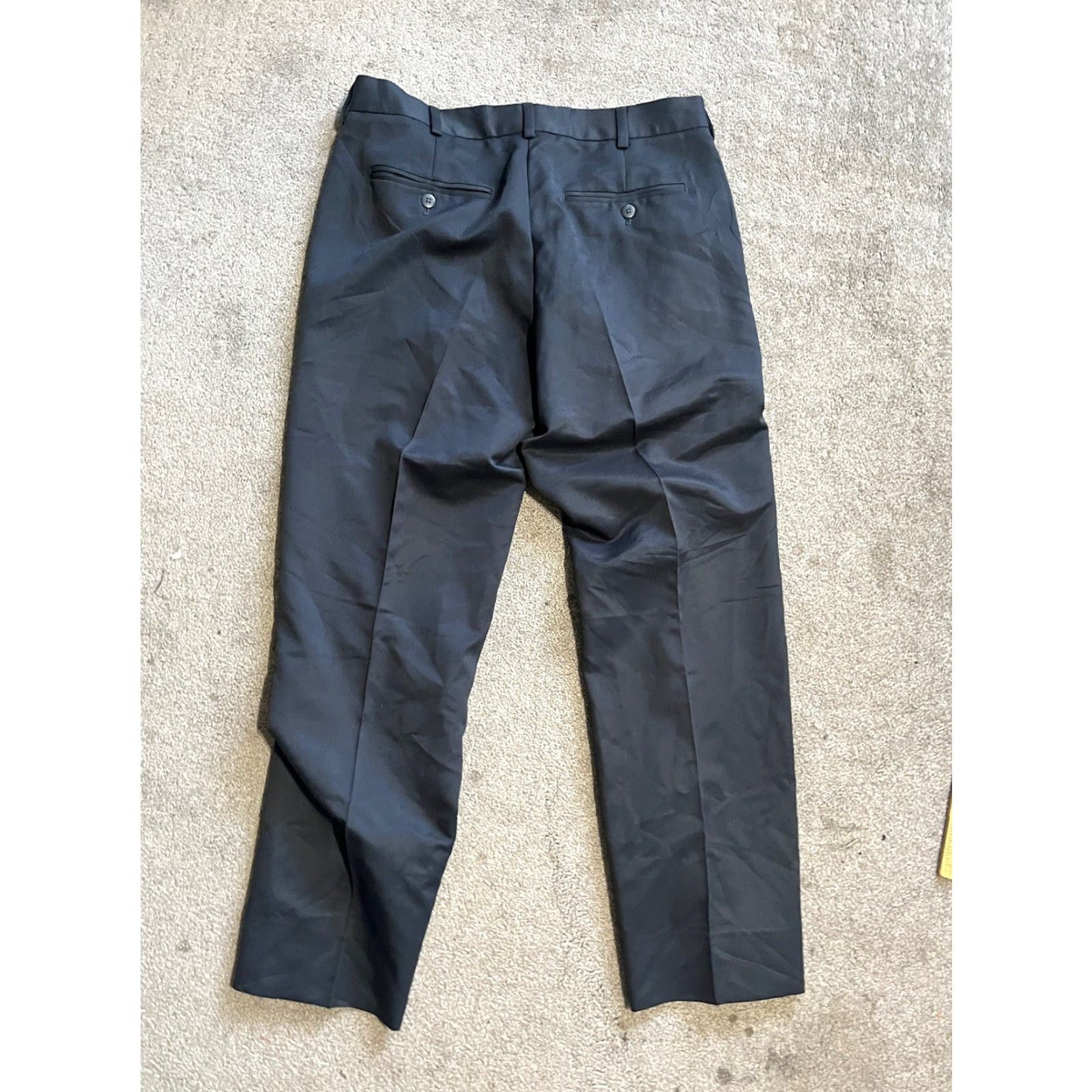 Van Heusen van Heusen Studio Straight Leg Dress Pants Men's 32x32 Flat Front Black Size US 32 / EU 48 - 3 Thumbnail