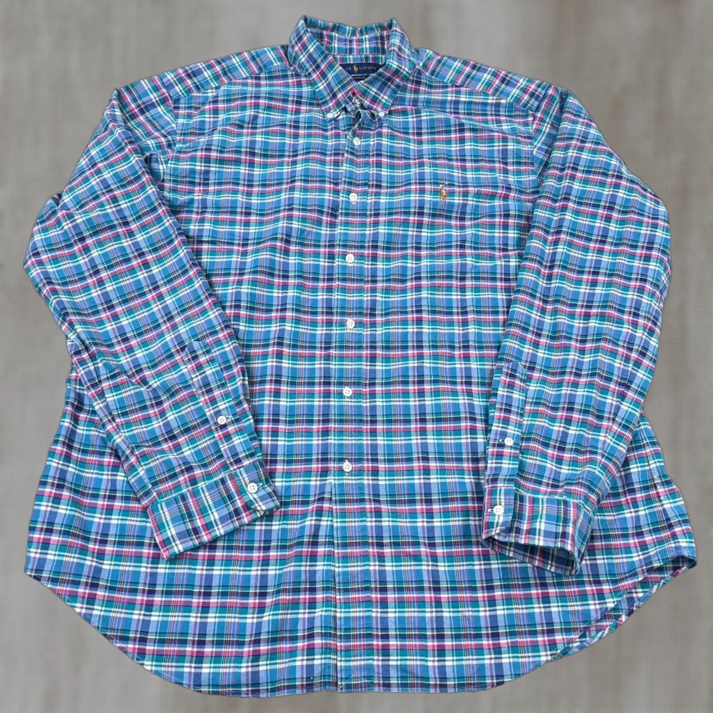Ralph Lauren Ralph Lauren Shirt Men 2XL Blue Pink Plaid Oxford Classic Fit Button-Down Casual Multi-Season Mens Size US XXL / EU 58 / 5 - 1 Thumbnail