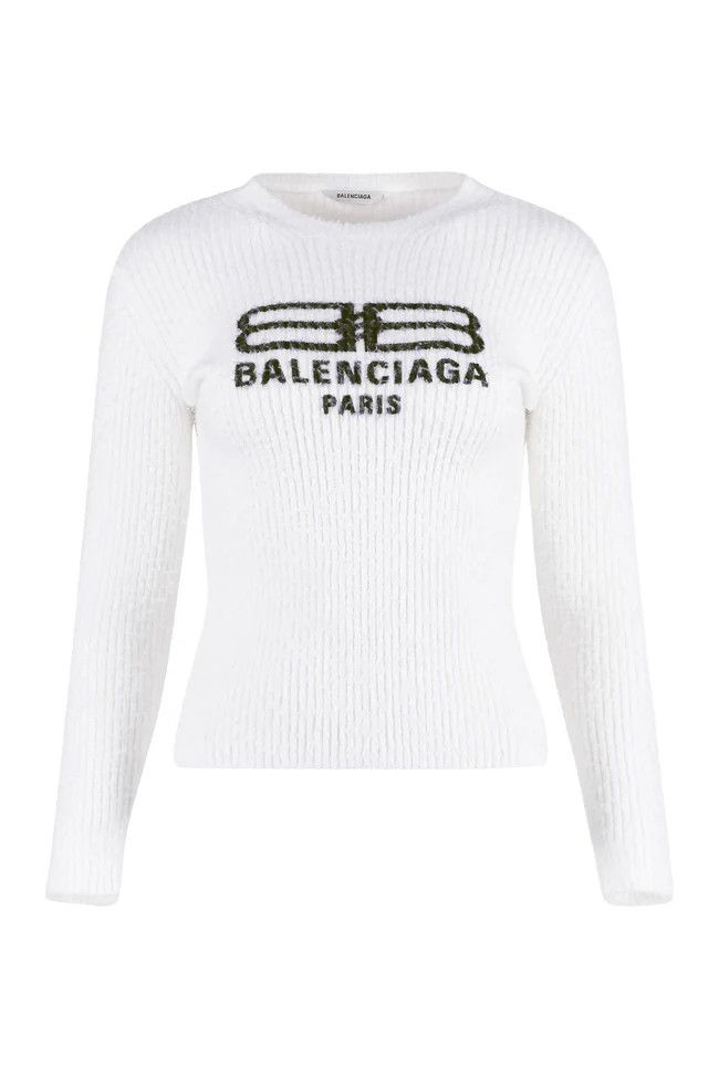 Balenciaga o1mle0824 License Long Sleeve Crewneck in White Size XS / US 0-2 / IT 36-38 - 1 Thumbnail