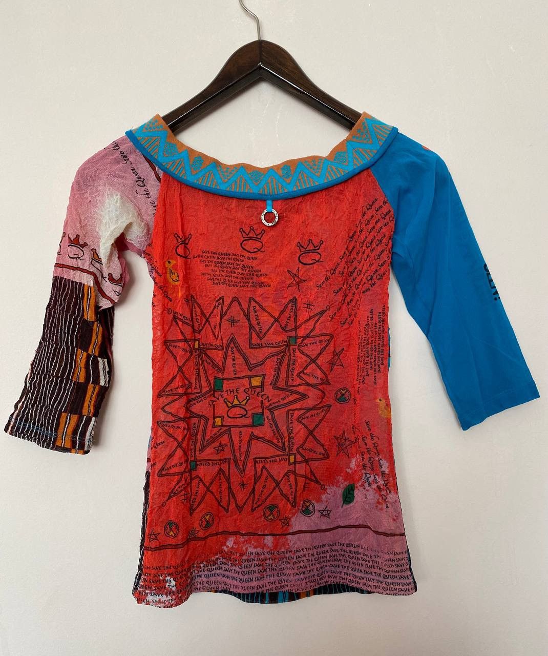 Japanese Brand Save The Queen Mesh Shoulder Off Multicolor Top y2k Size L Size L / US 10 / IT 46 - 6 Thumbnail
