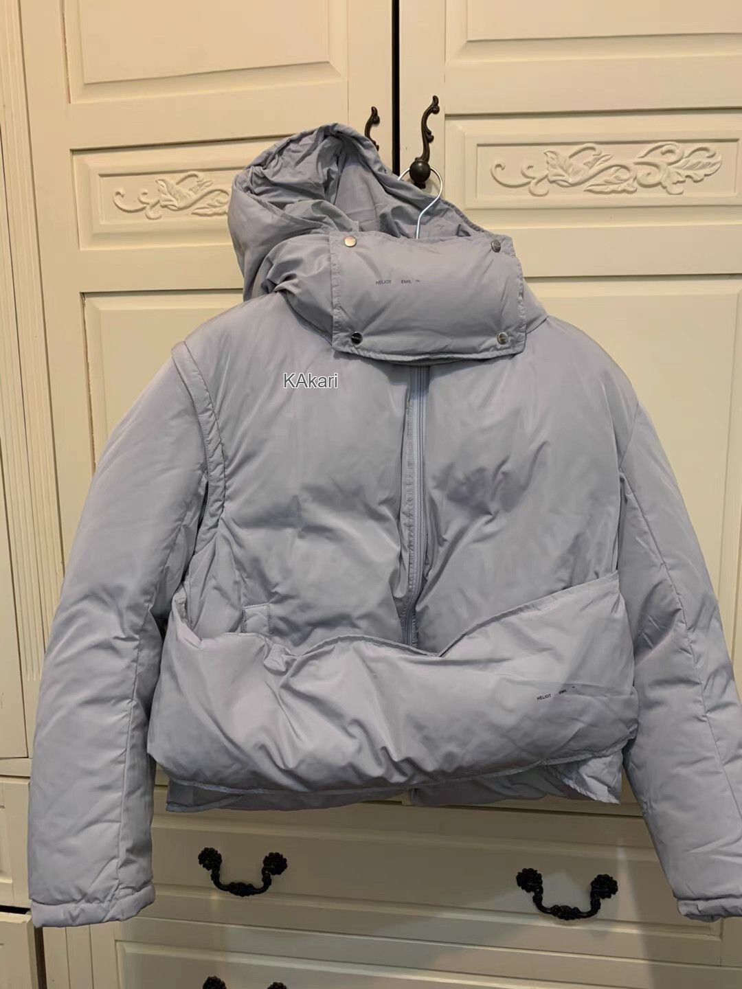 Heliot Emil Gray Puffer Jacket with Hood - Size S Size US S / EU 44-46 / 1 - 2 Thumbnail