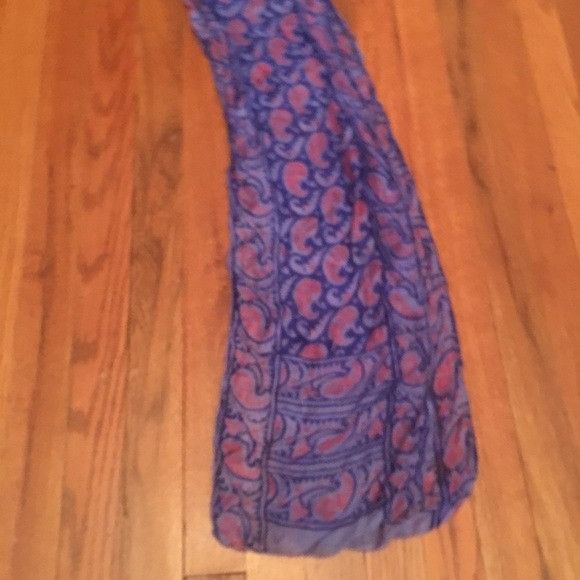 Vintage Vintage Blue & Pink Paisley pure silk Long Scarf Size ONE SIZE - 3 Thumbnail