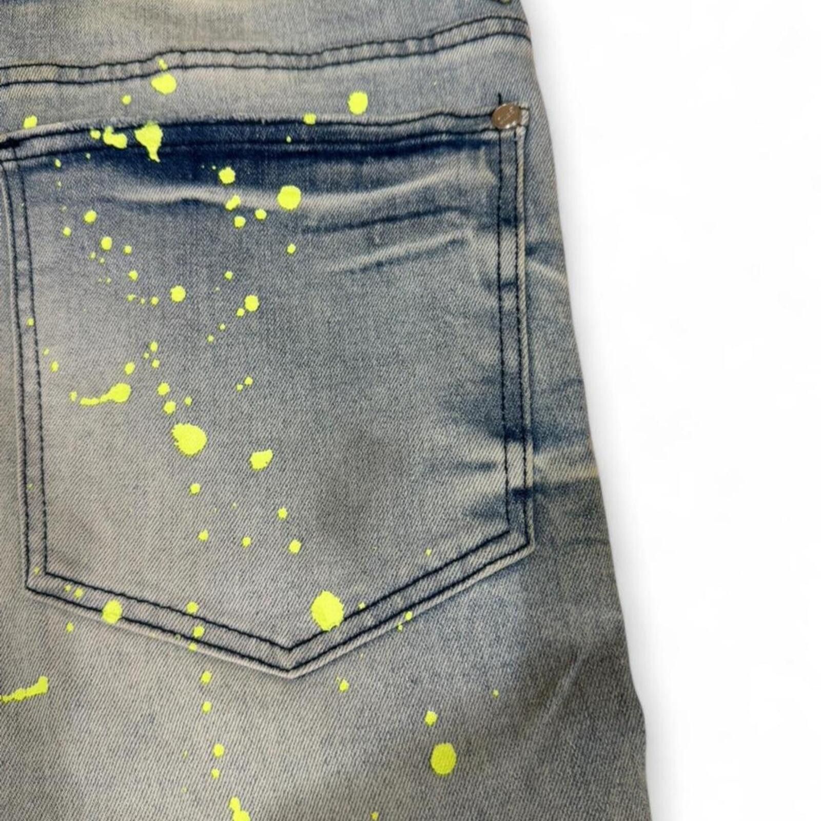 True Religion GFTD Los Angeles green paint splatter cargo jean Size US 32 / EU 48 - 7 Thumbnail