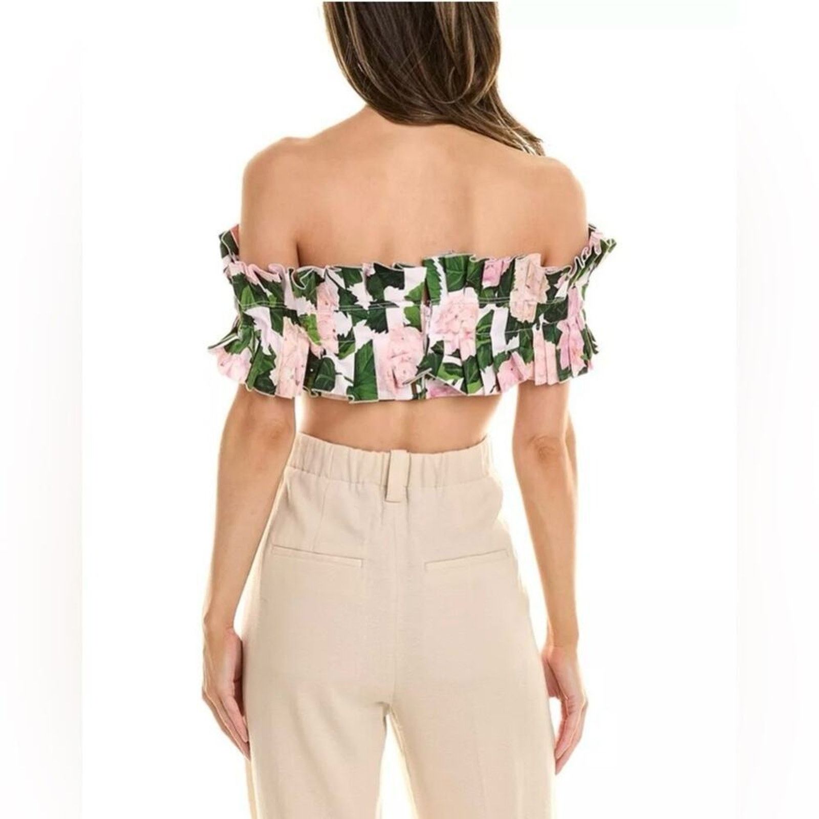 Oscar De La Renta Oscar de la Renta Off-Shoulder Floral Ruffle Detail Top 14 Size XL / US 12-14 / IT 48-50 - 3 Thumbnail