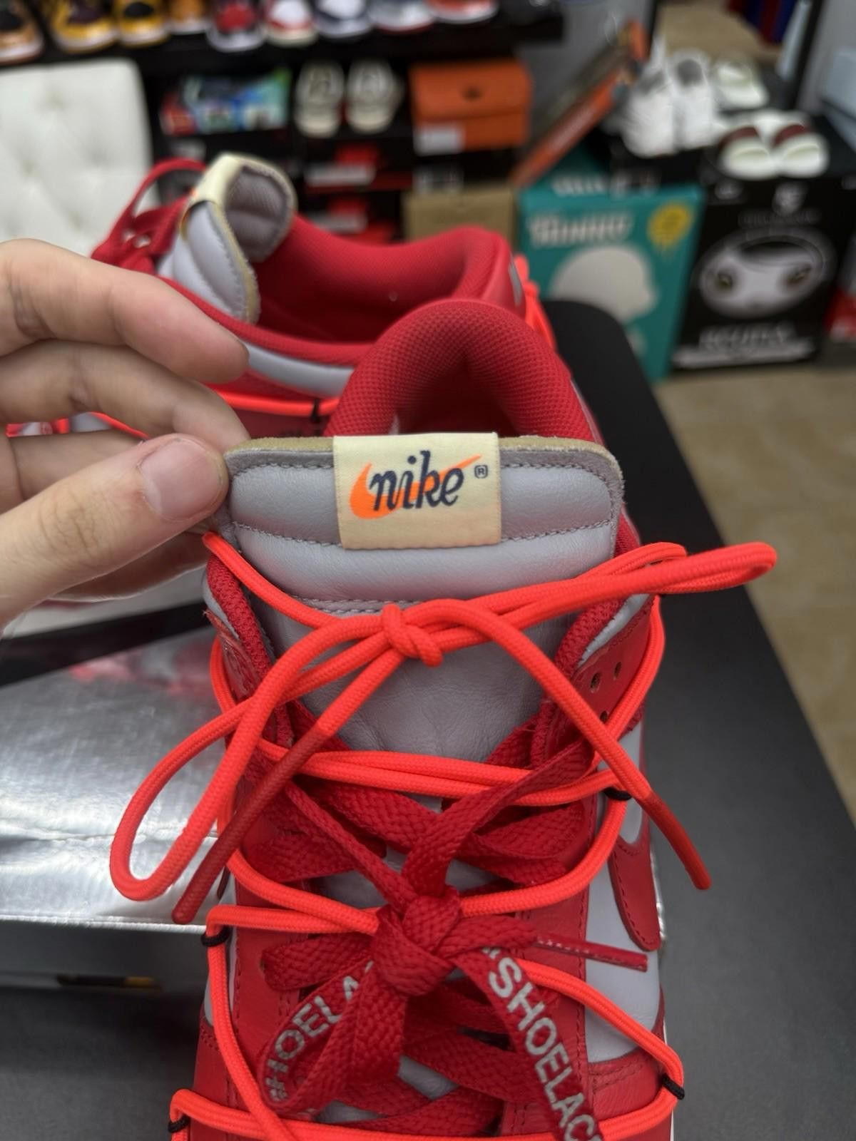 Nike Size 11 - Nike Dunk Low x OFF-WHITE University Red 2019 Size US 11 / EU 44 - 10 Thumbnail