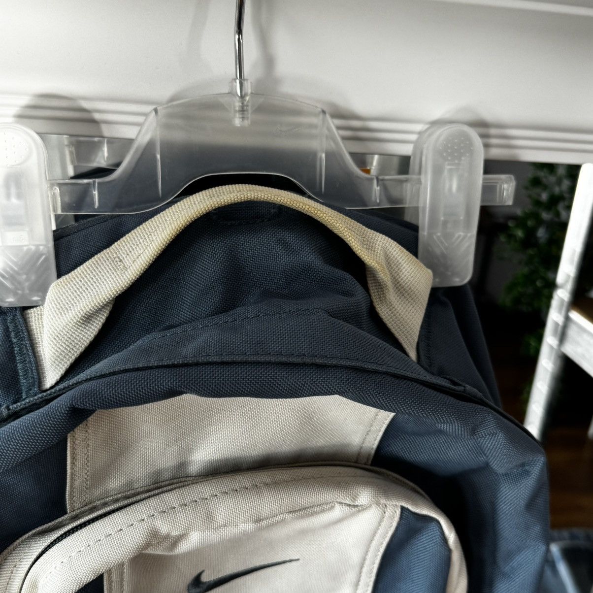 Nike × Vintage Vintage Nike Y2K Blue Backpack Beige 00s Center Logo Swoosh Size ONE SIZE - 5 Thumbnail