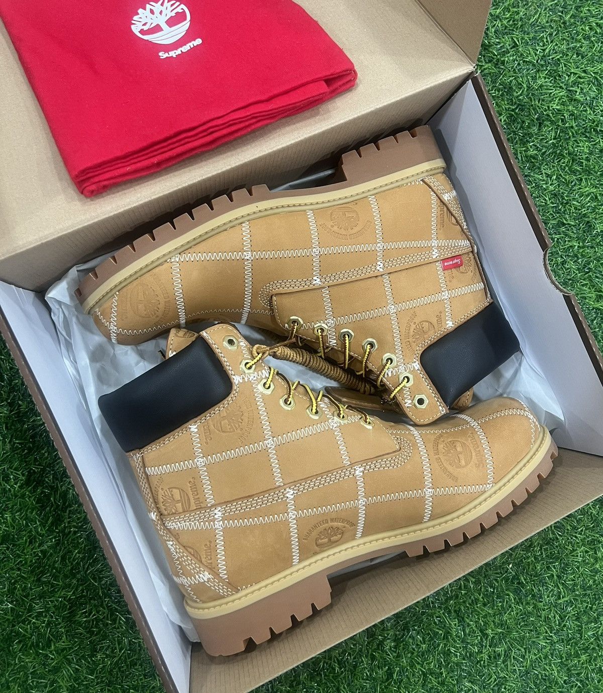 Supreme × Timberland Timberland X Supreme Patchwork Boots | Grailed