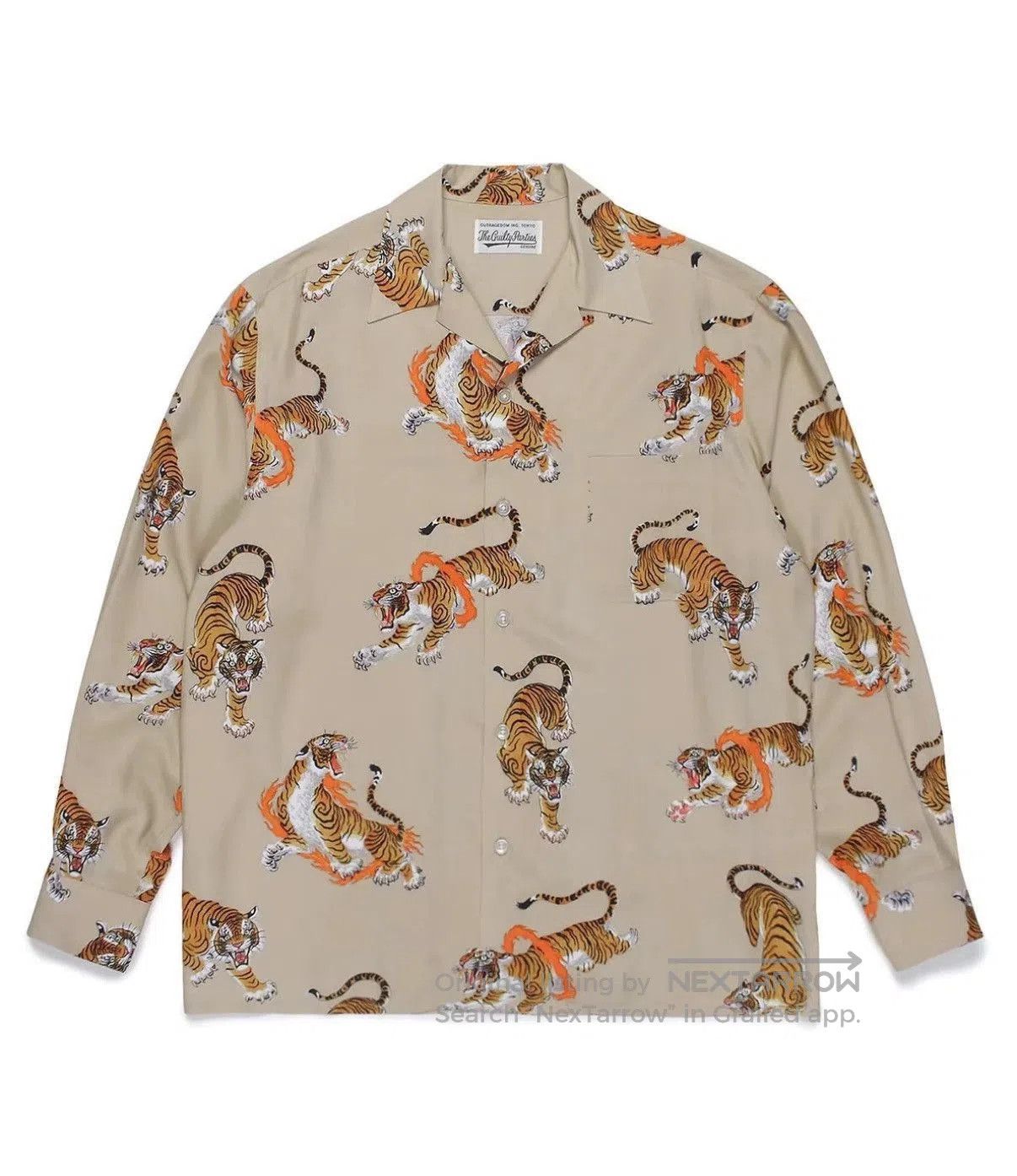 Wacko Maria Beige Tiger Print Button. Size US M / EU 48-50 / 2 - 3 Thumbnail