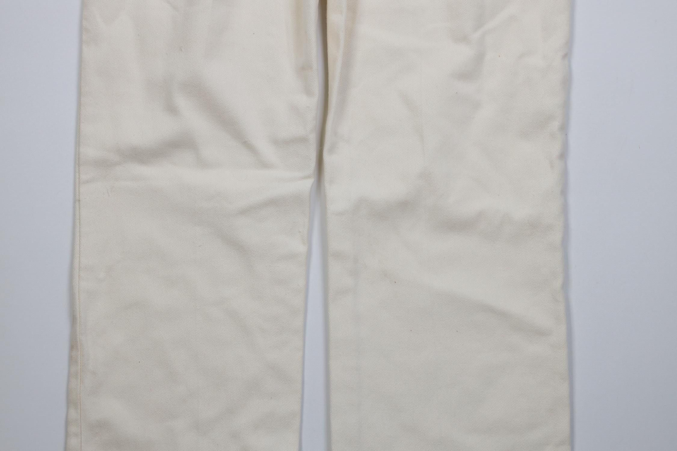 Lee Vintage 70s 80s Lee Flared Bootcut Jeans Cream Cotton USA Size US 30 / EU 46 - 14 Thumbnail