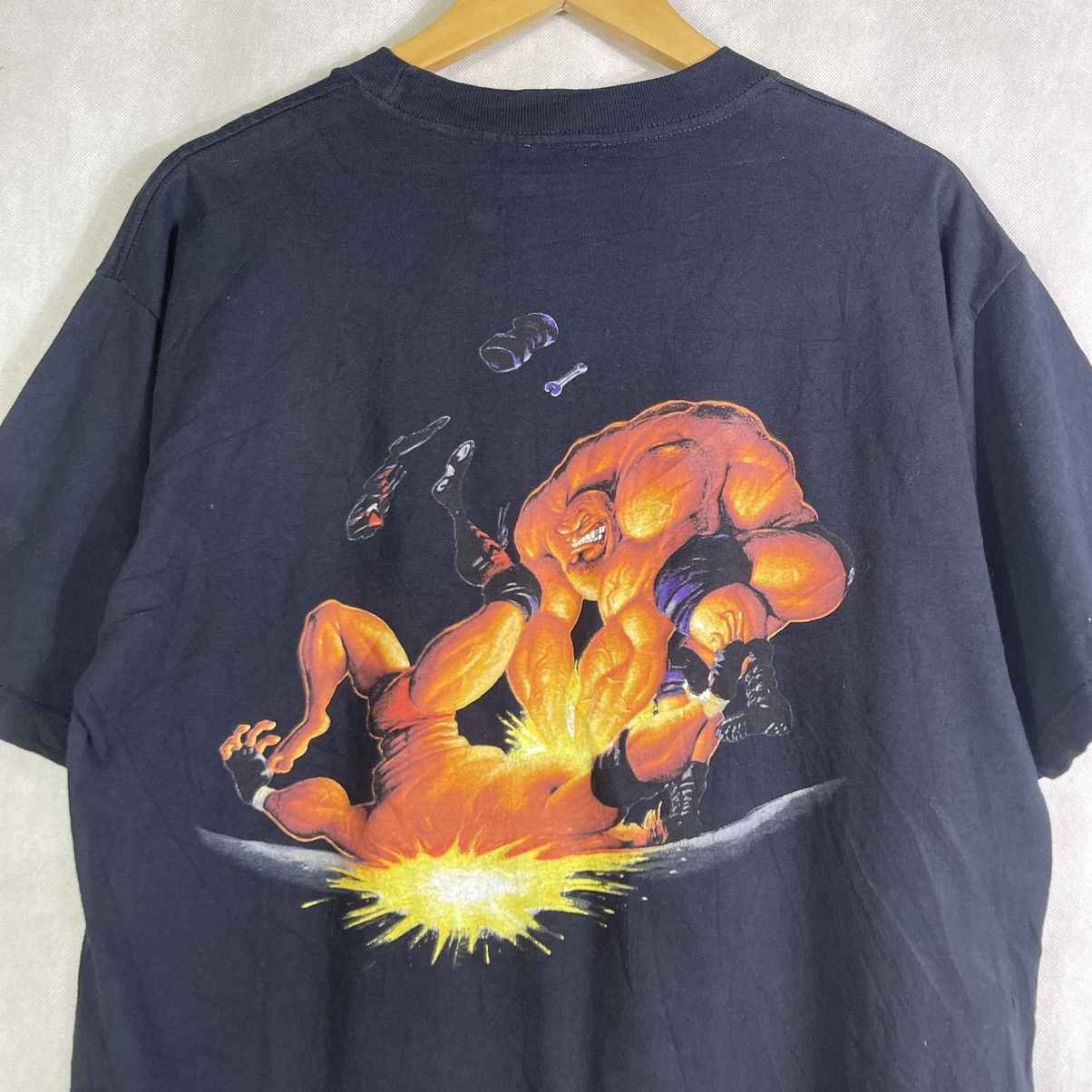 Vintage × WWE × WWF Vintage Pile Driver Core America Banned Wrestling Art Tees Size US L / EU 52-54 / 3 - 4 Thumbnail