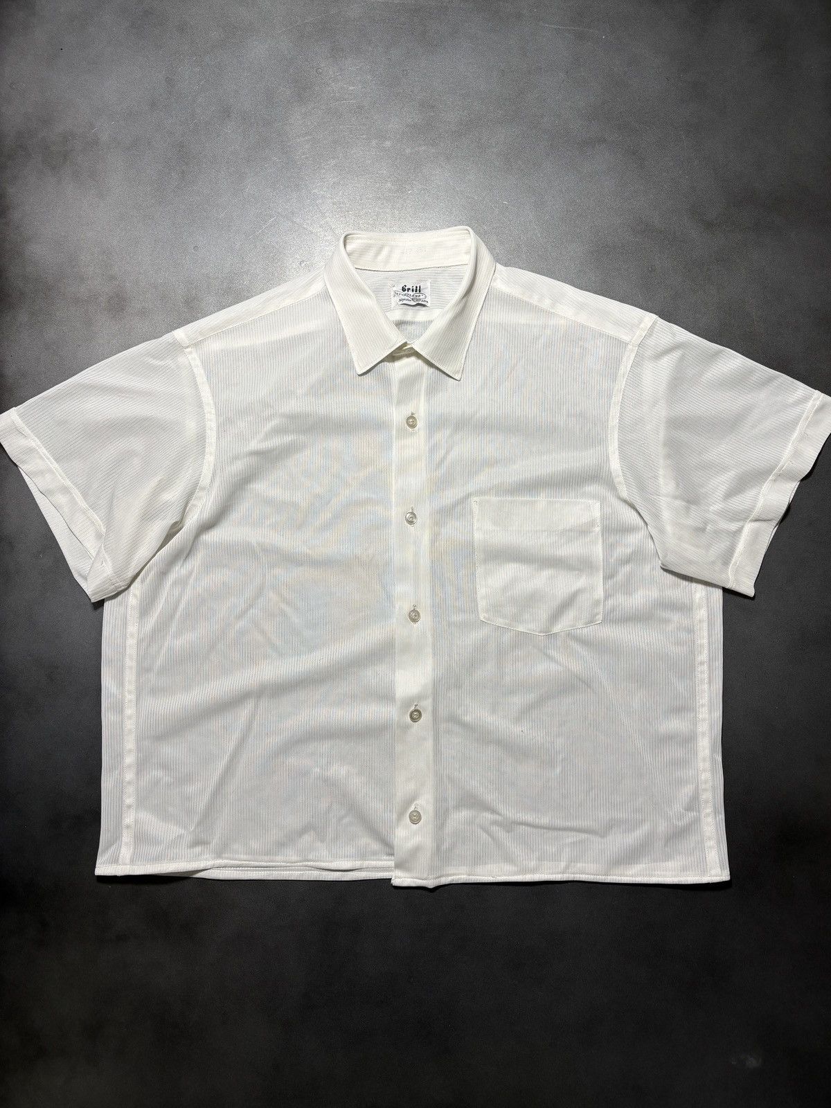 Vintage 1940s Sheer Shirt True Vintage Brill Terylene Shortsleeve Size US S / EU 44-46 / 1 - 2 Thumbnail