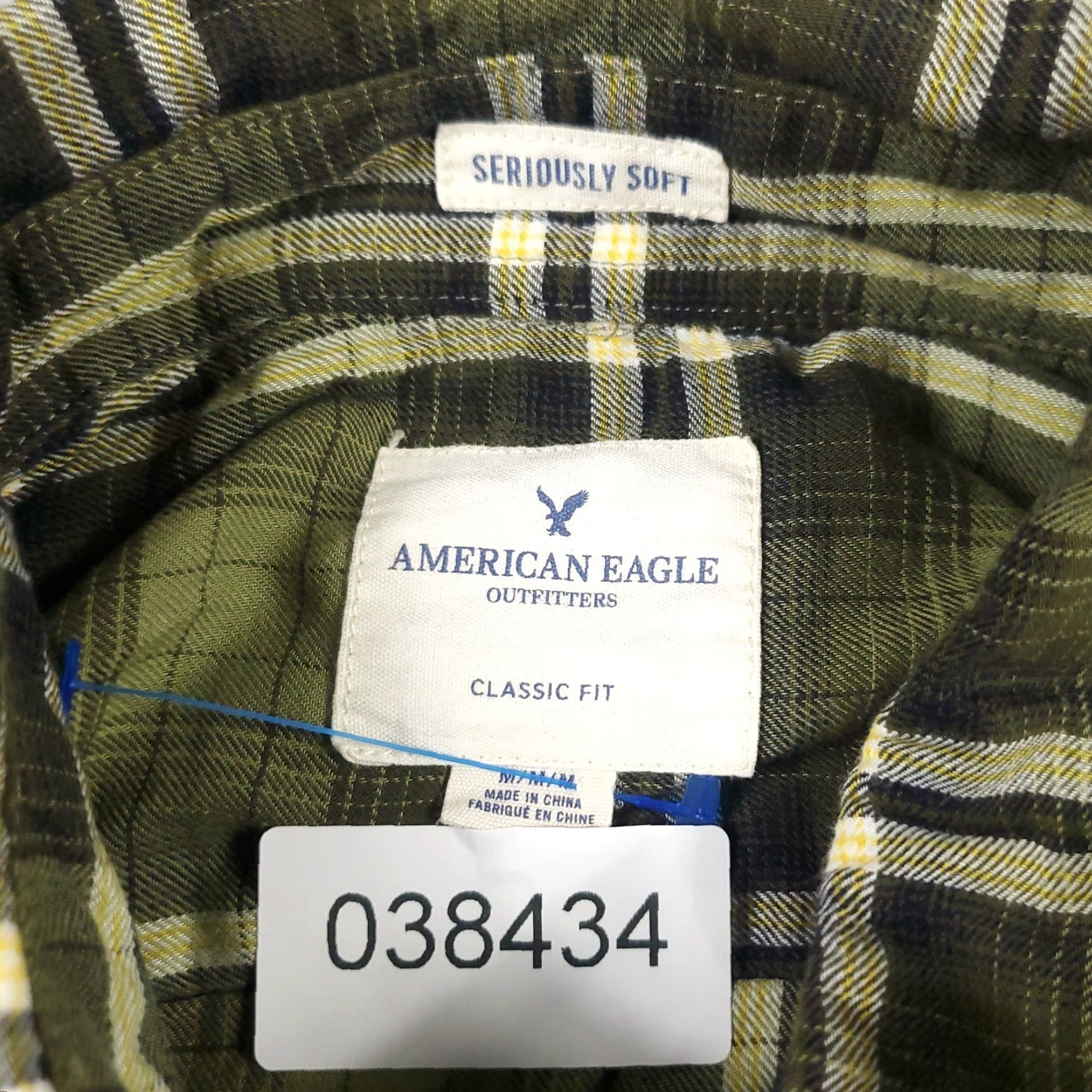 American Eagle Outfitters American Eagle Outfitters Shirt Mens Medium Green Plaid Button-Up Long Sleeve Cotton Size US M / EU 48-50 / 2 - 7 Thumbnail