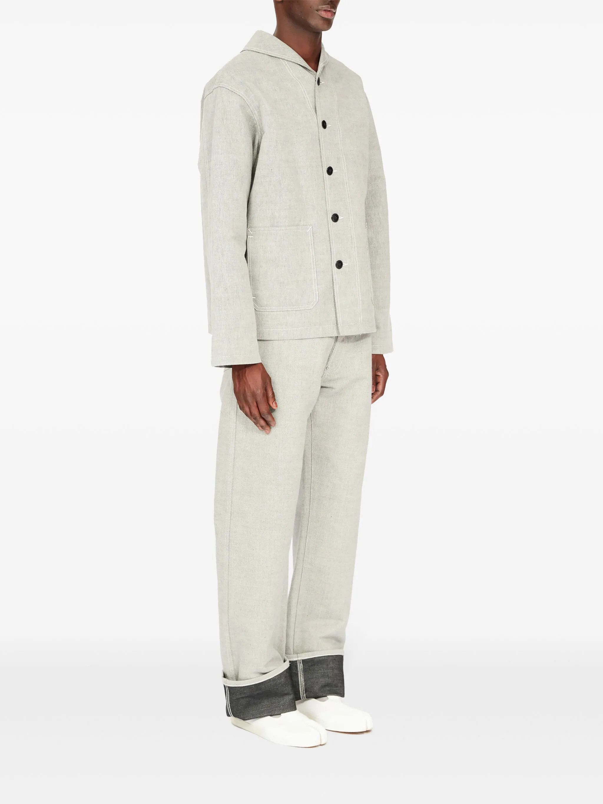 Maison Margiela oc11z0925 Button-down Cotton Jacket in Grey Size US S / EU 44-46 / 1 - 3 Thumbnail