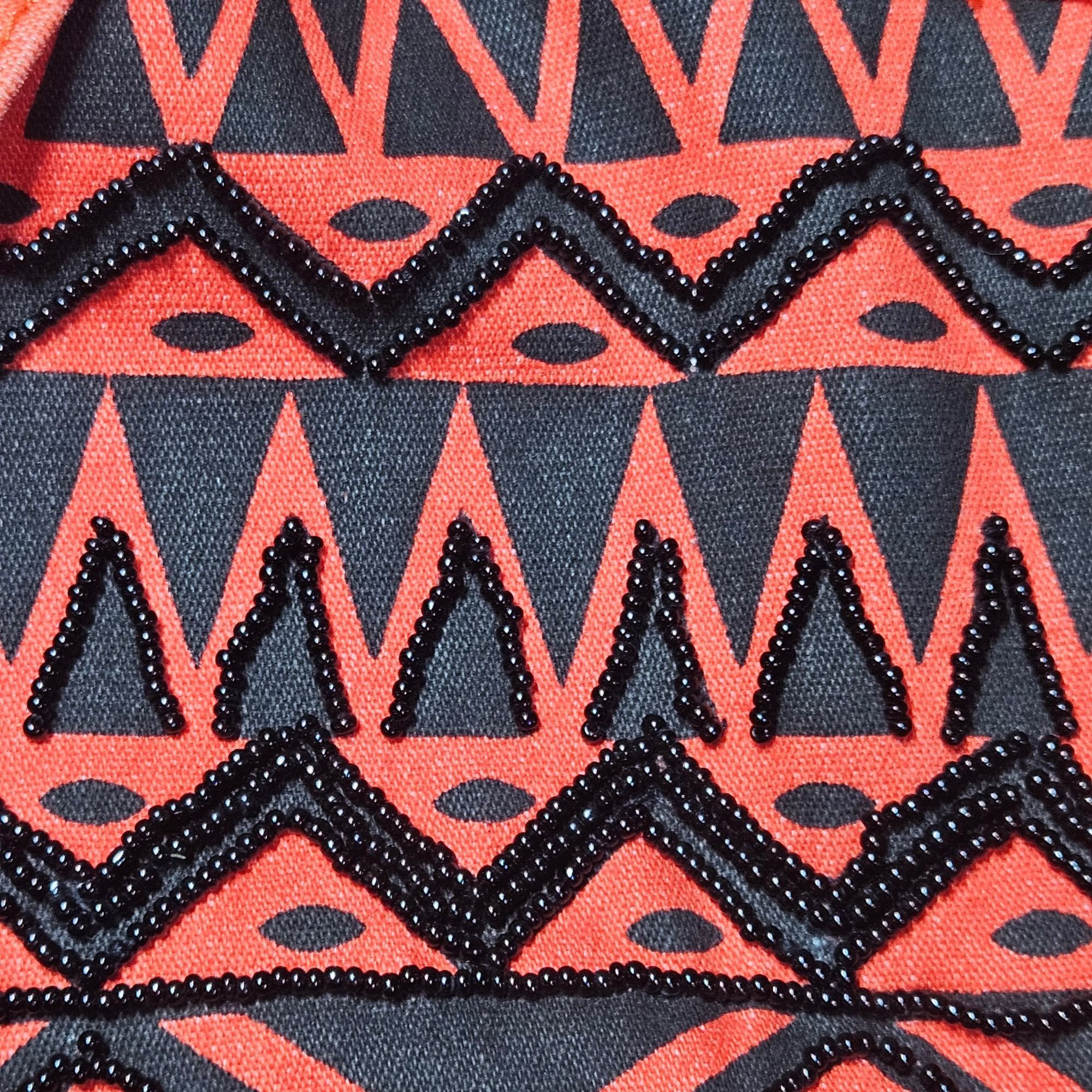 Other Diane Gilman Red Jacket Black Beaded Aztec 2X Festival Vint Size XXL / US 16-18 / IT 52-54 - 4 Thumbnail