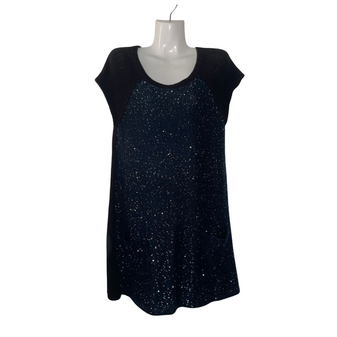 Style & Co Sequin Sweater Knit Tunic Dress Size XL Cap Sleeves Pockets Size XL / US 12-14 / IT 48-50 - 1 Thumbnail