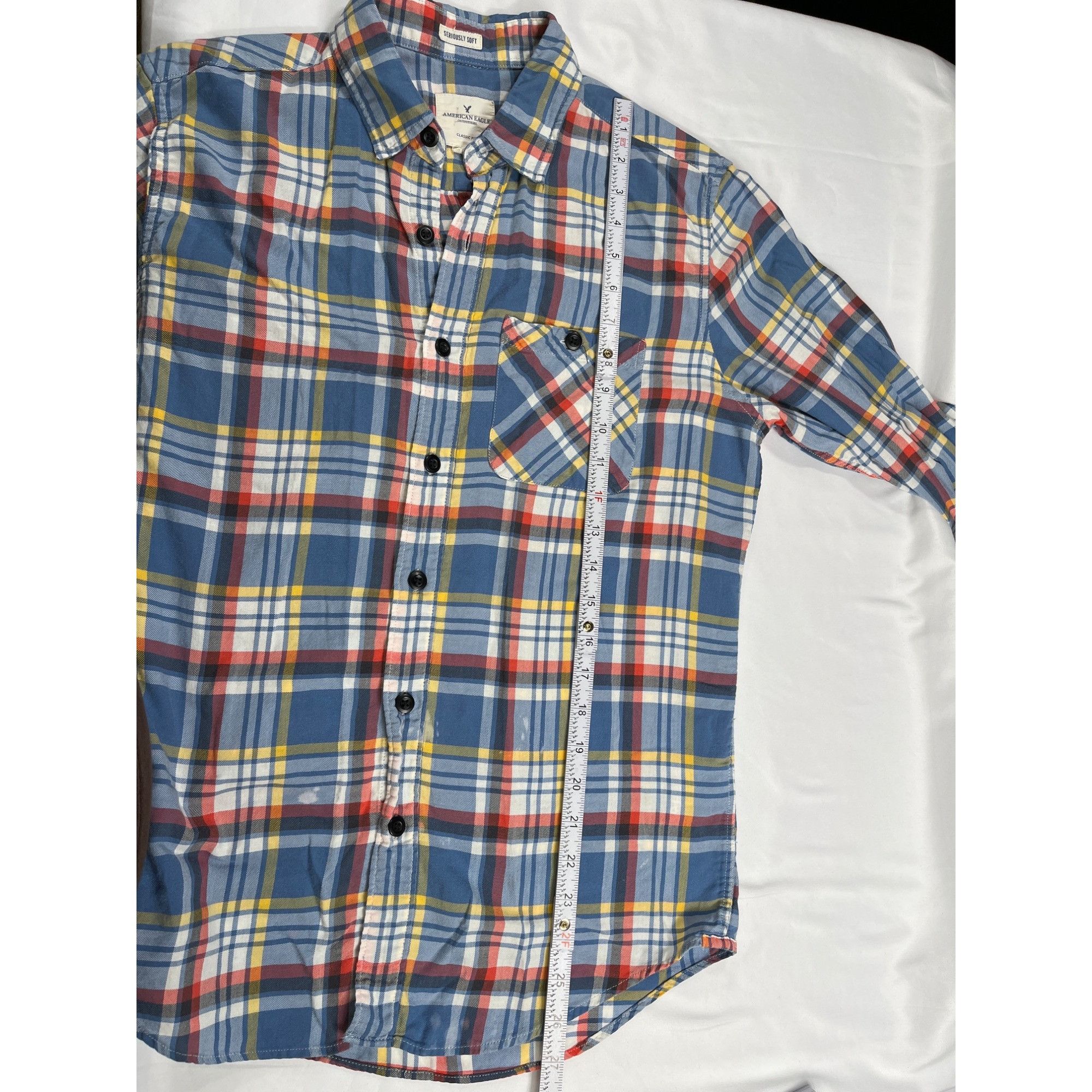 American Eagle Outfitters American Eagle SKU 7696 Mens Casual Button Up Plaid Shirt Si Size US S / EU 44-46 / 1 - 5 Thumbnail