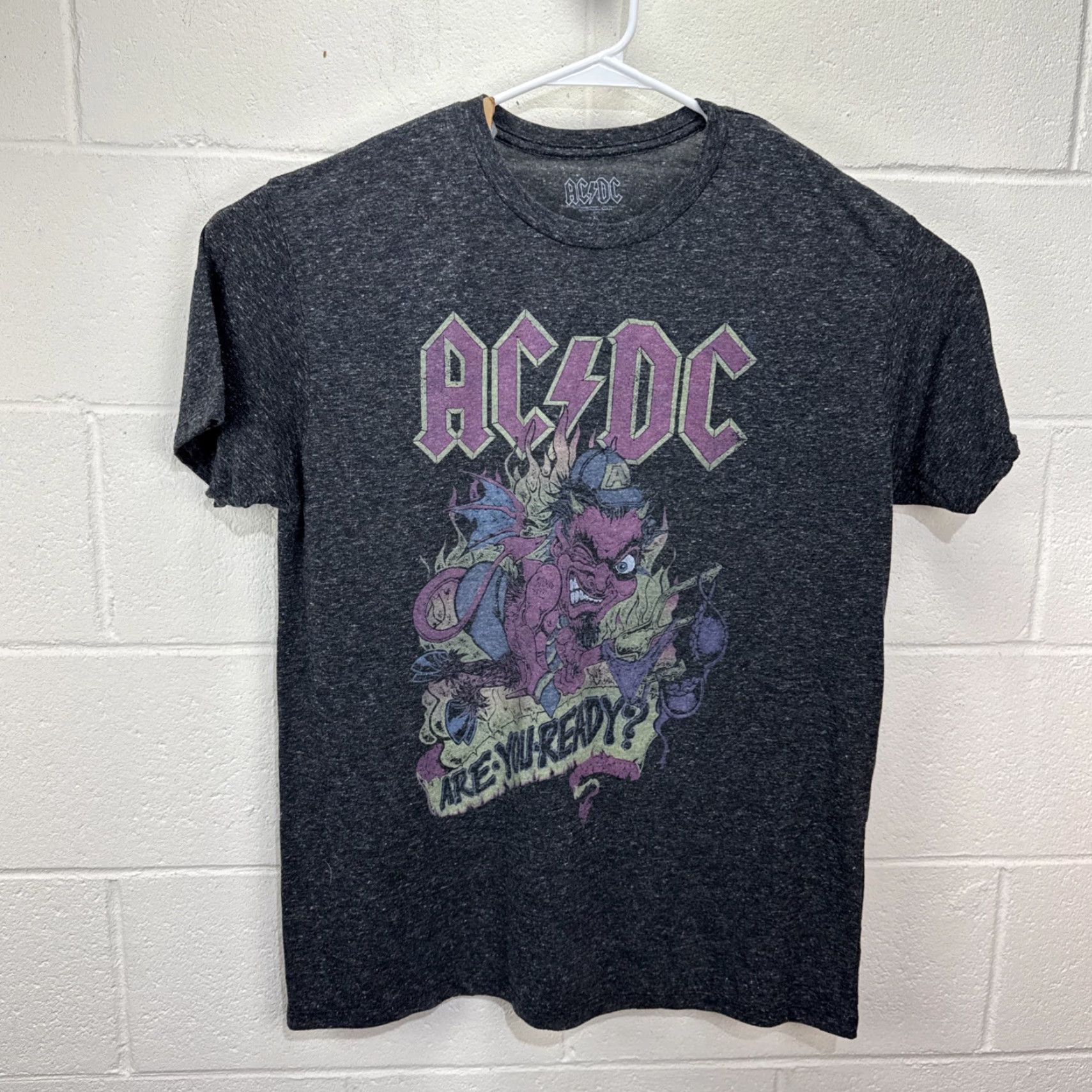 Vintage AC/DC Shirt Men XL Black Graphic Tee 90s Band Rock Devil Vintage Style T-Shirt Size US XL / EU 56 / 4 - 2 Thumbnail