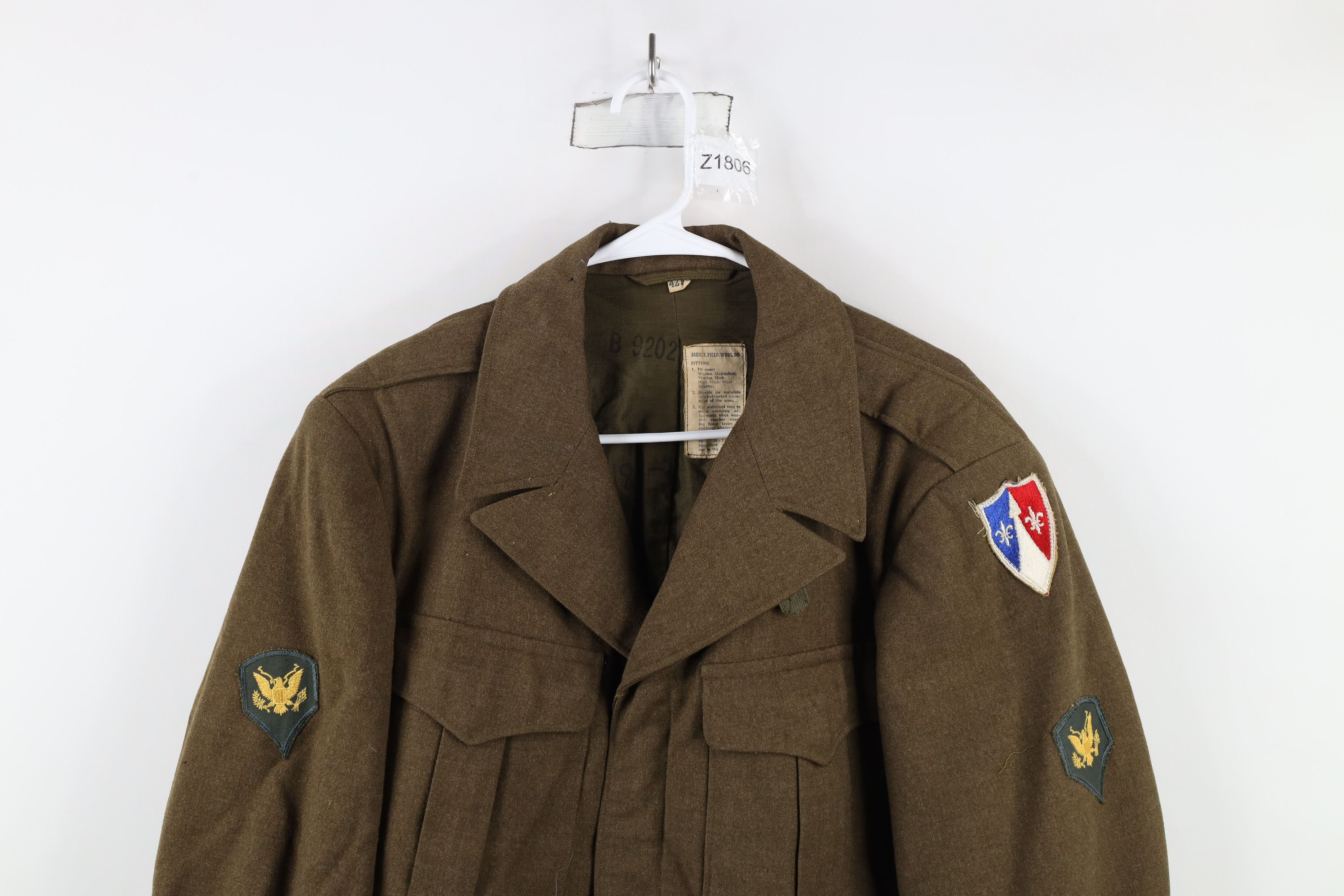 Vintage Vintage 40s World War II Military Wool OD Field Jacket USA Size US L / EU 52-54 / 3 - 2 Thumbnail