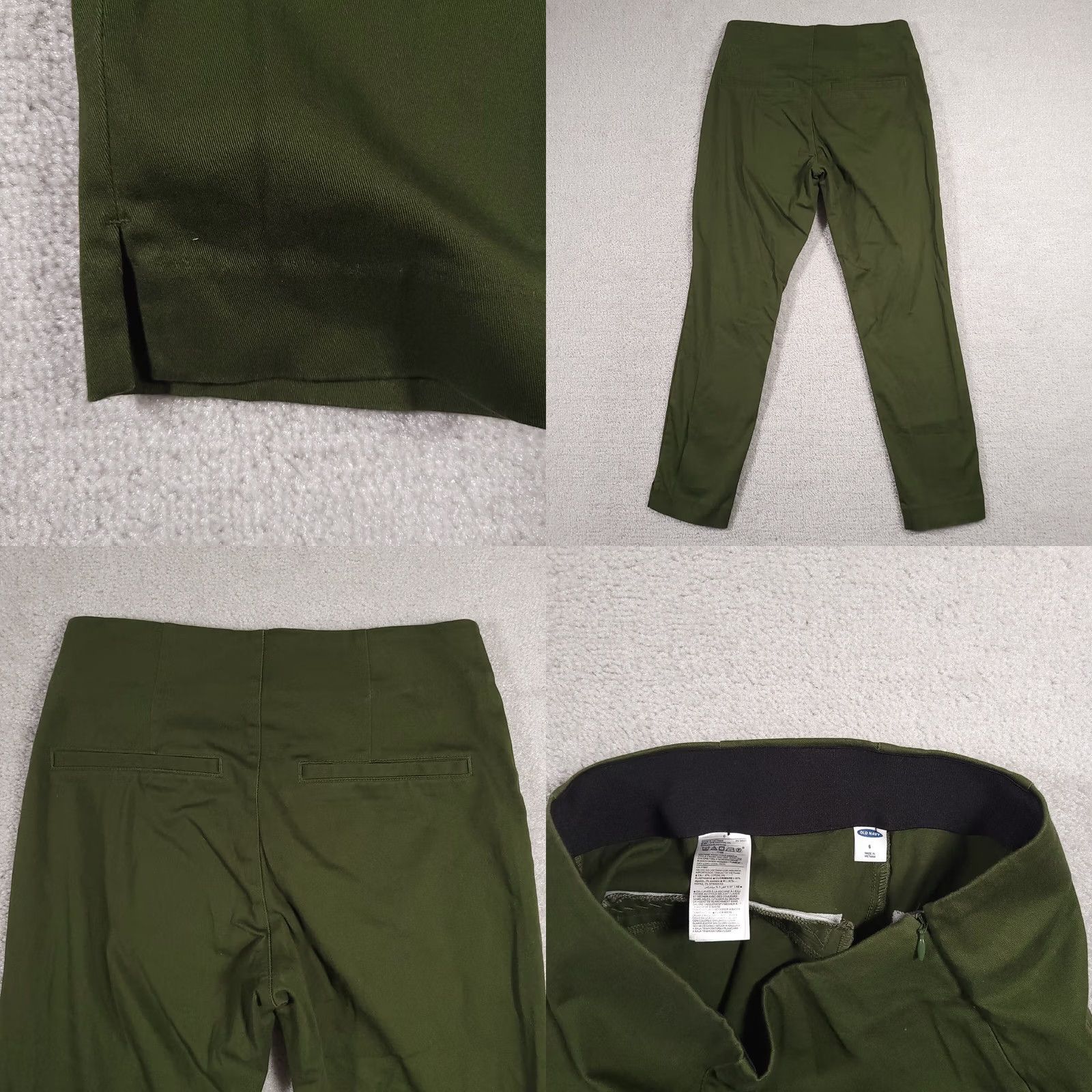 Old Navy Old Navy Skinny Chino Pants Womens 6 Green Elastic Waist Side Zip Ankle Women's Size 28" / US 6 / IT 42 - 8 Thumbnail