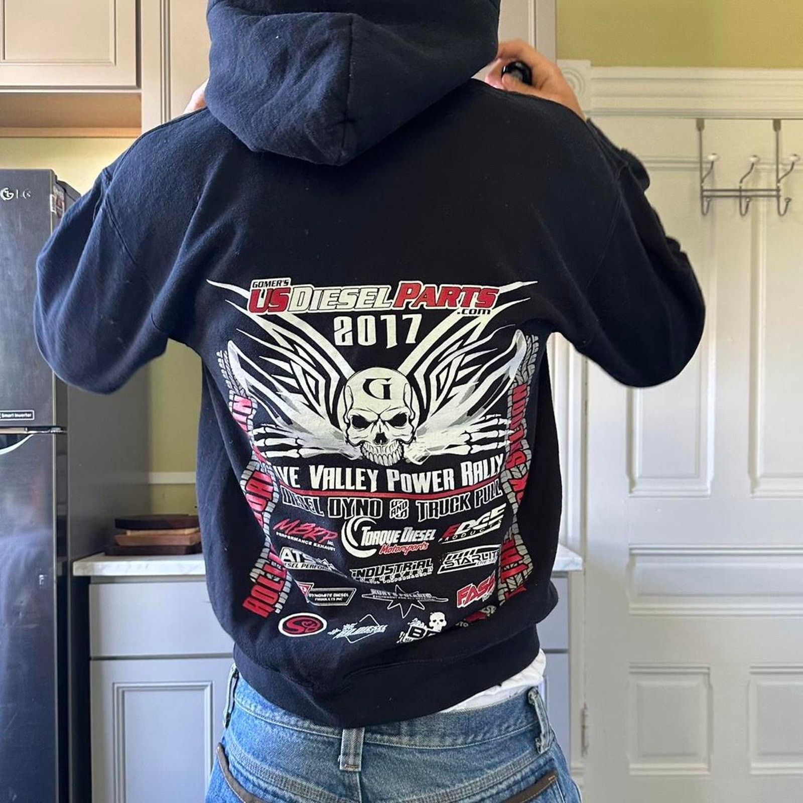 Vintage Epic Y2K Grunge Skull Emo Biker BMX Hoodie Sweatshirt Size US M / EU 48-50 / 2 - 7 Thumbnail