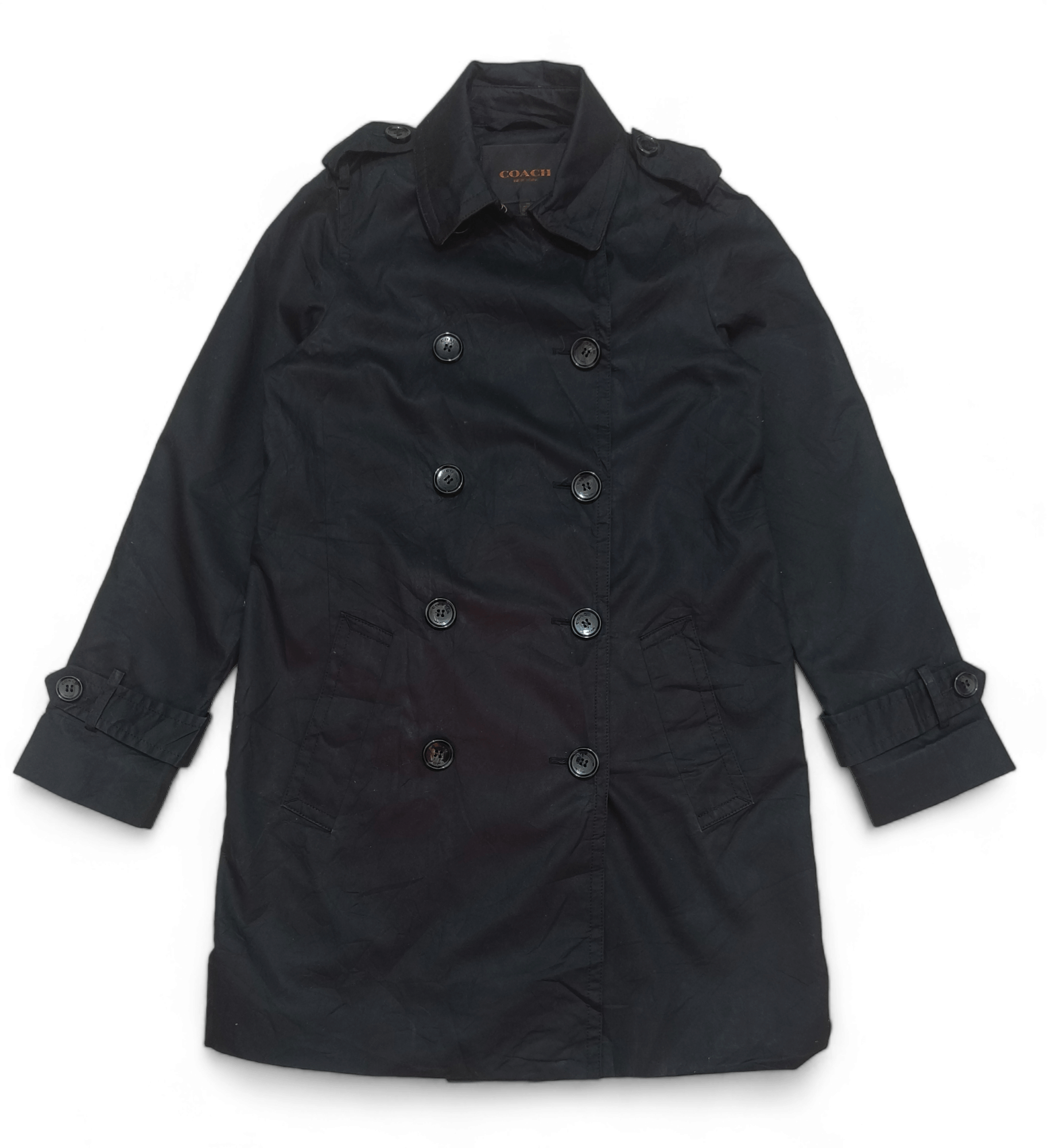 Coach Vintage COACH New York Black Belted Trench Coat Size XS / US 0-2 / IT 36-38 - 3 Thumbnail