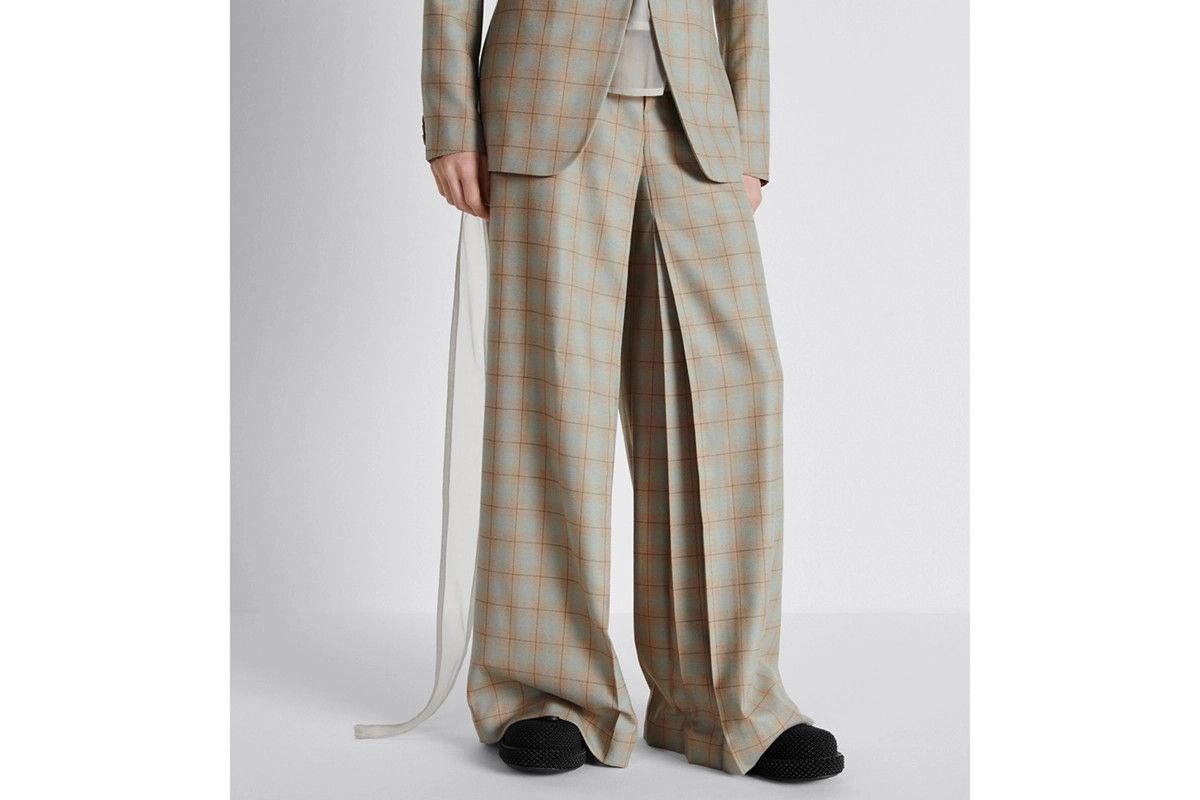 Dior o1bcso1str1124 Wide-Leg Pants in Beige Size US 34 / EU 50 - 7 Thumbnail